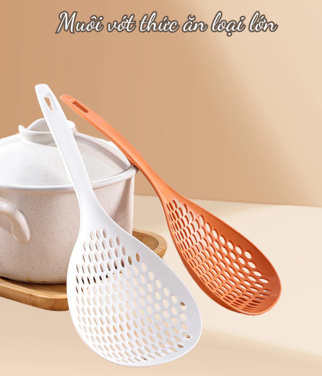 COMBO 2 MUỖNG SIZE ĐẠI VỚT BÚN ( NHỰA )