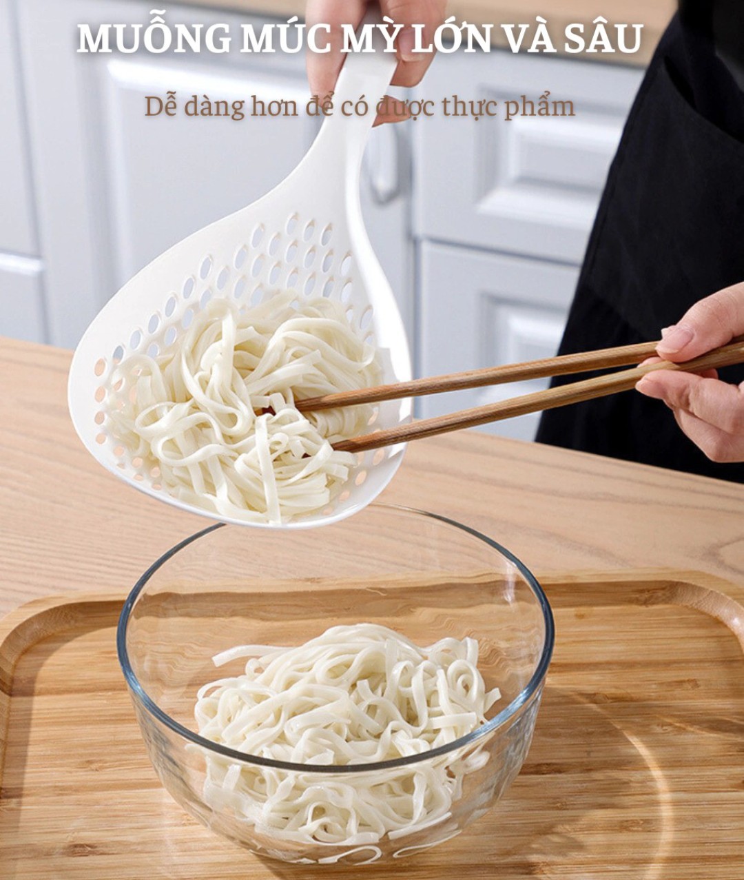 COMBO 2 MUỖNG SIZE ĐẠI VỚT BÚN ( NHỰA )