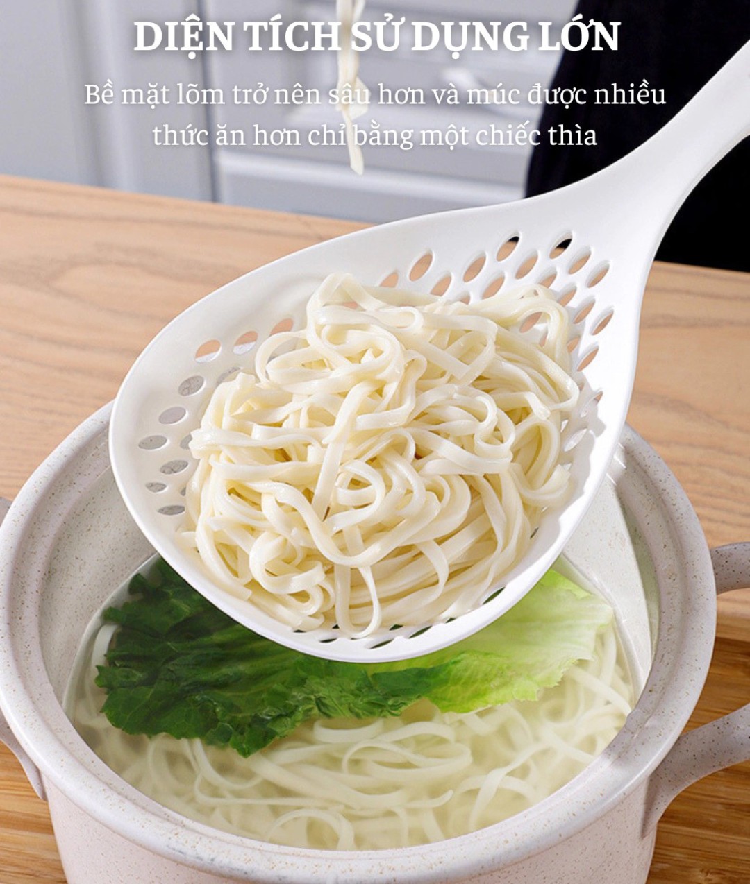 COMBO 2 MUỖNG SIZE ĐẠI VỚT BÚN ( NHỰA )