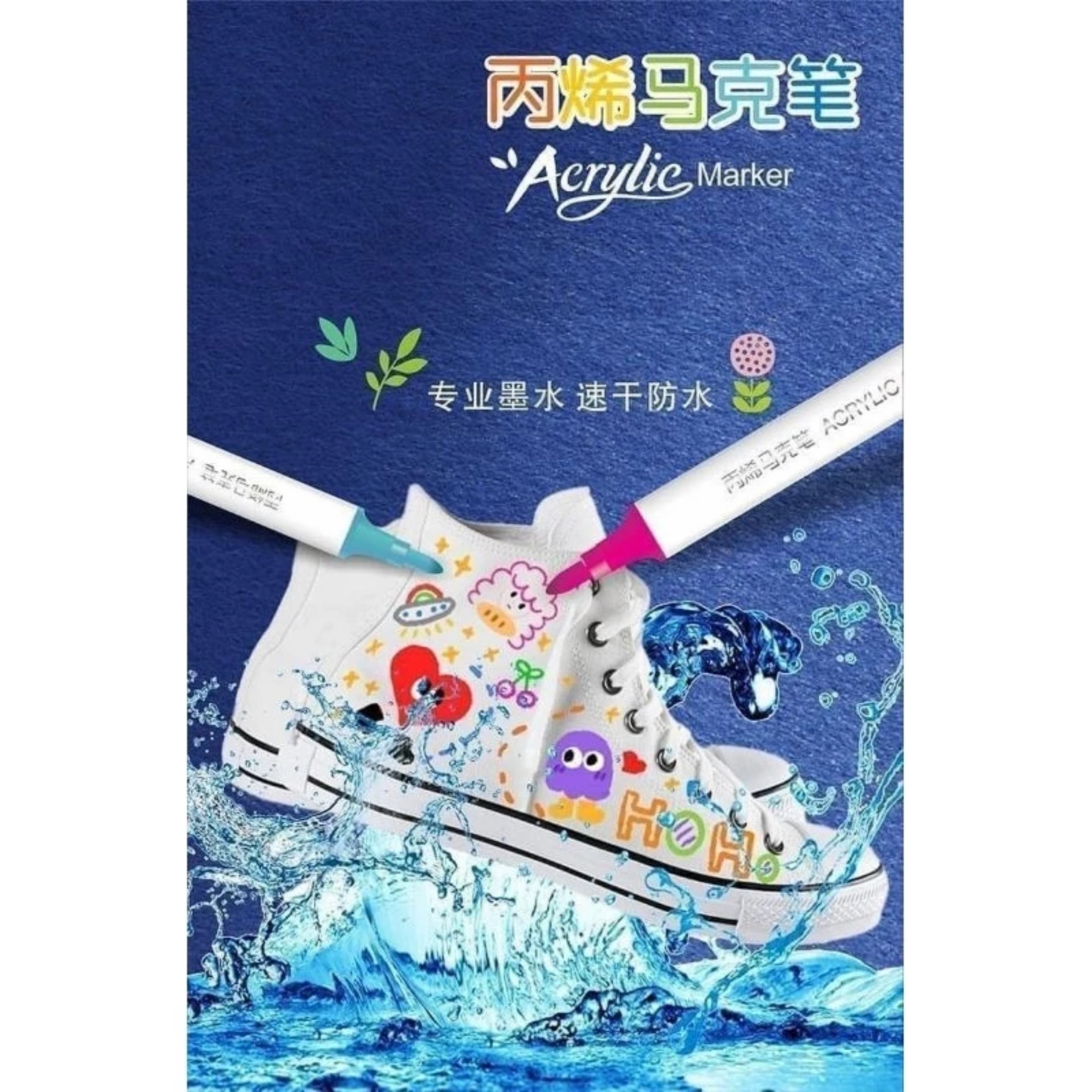 Bút Màu Acrylic Marker 60 màu Cao Cấp Màu Sắc Tươi Sáng - Bút Lông Màu