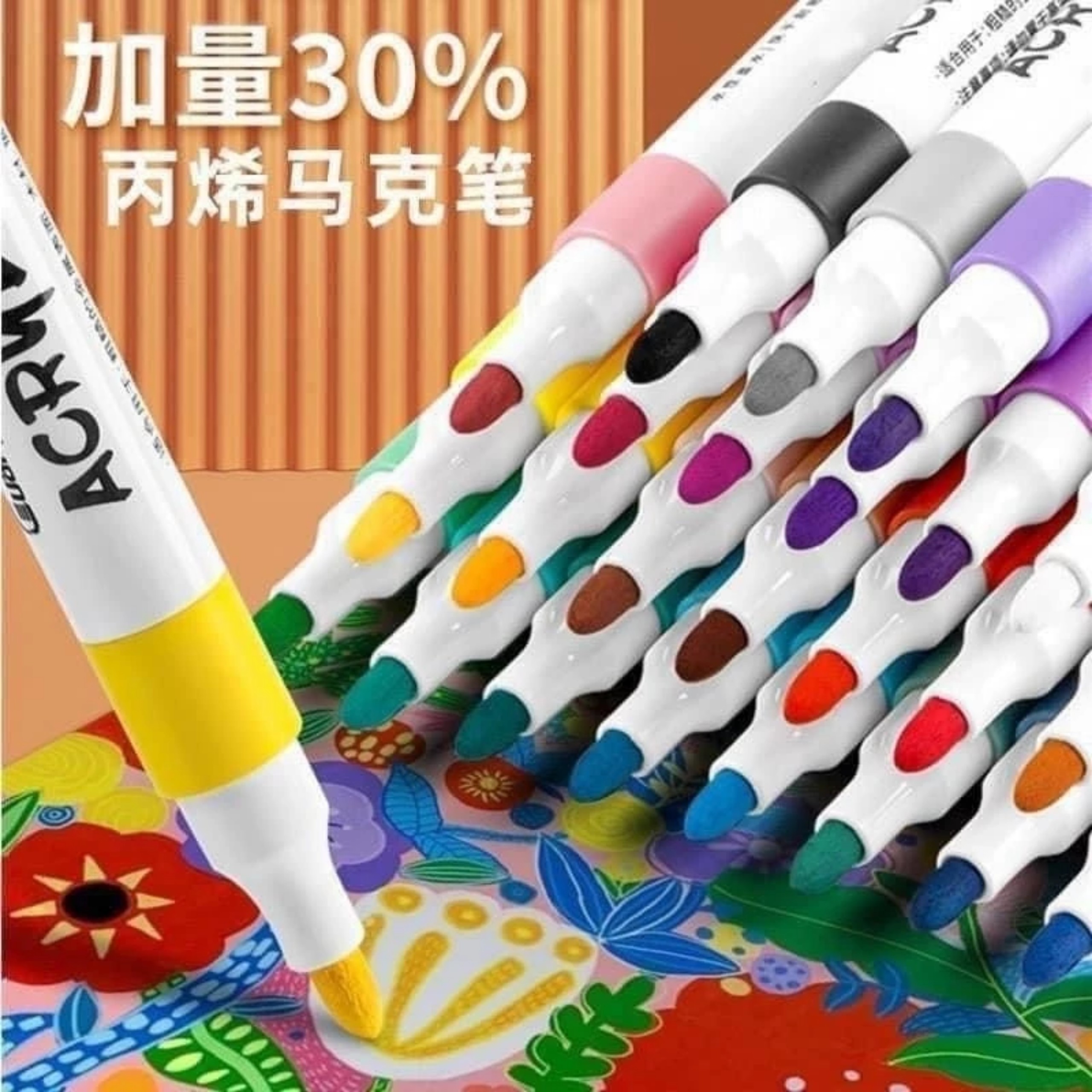 Bút Màu Acrylic Marker 60 màu Cao Cấp Màu Sắc Tươi Sáng - Bút Lông Màu