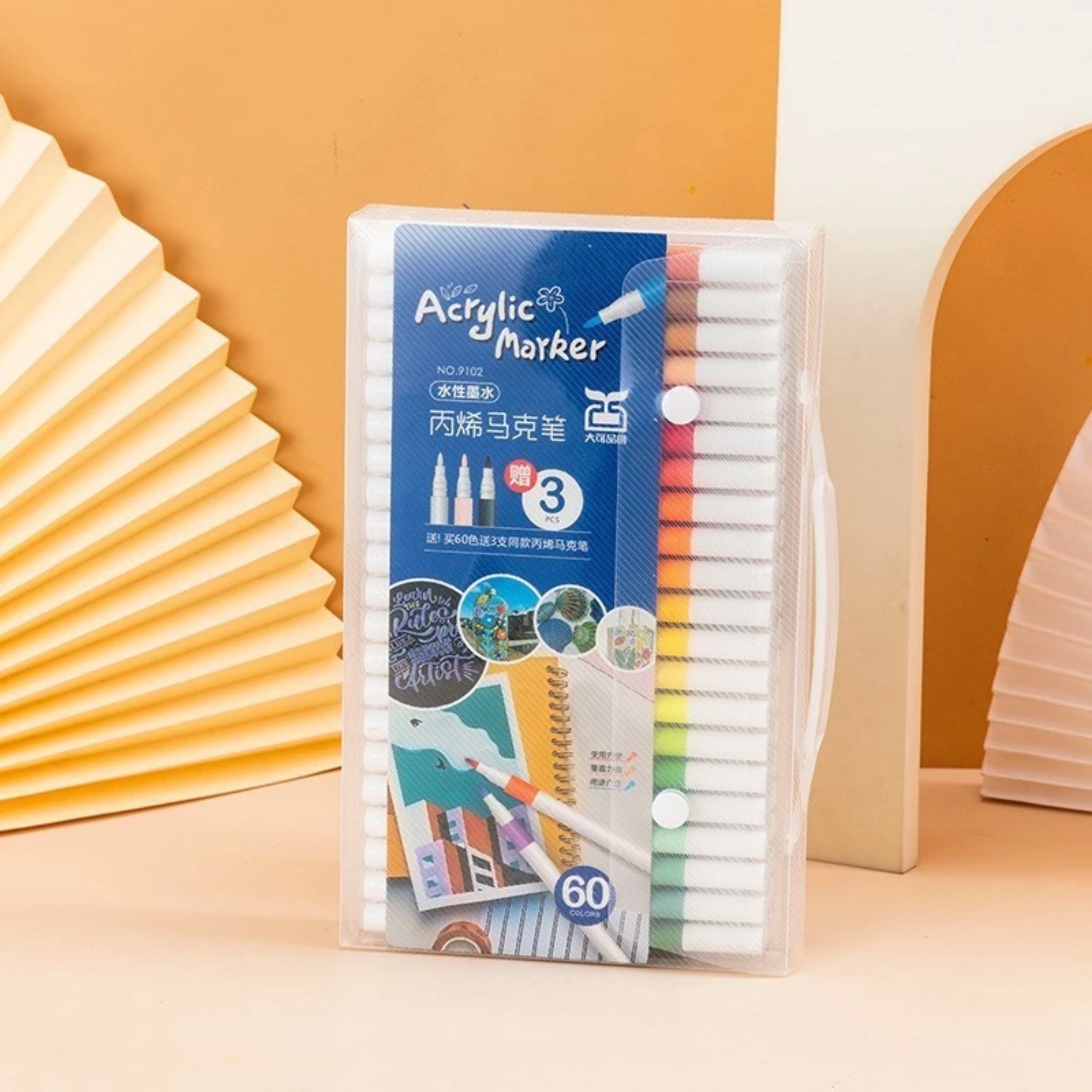 Bút Màu Acrylic Marker 60 màu Cao Cấp Màu Sắc Tươi Sáng - Bút Lông Màu