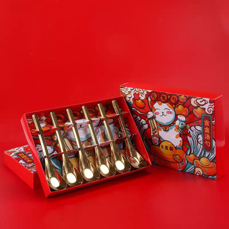 SET 6 THÌA INOX VÀNG