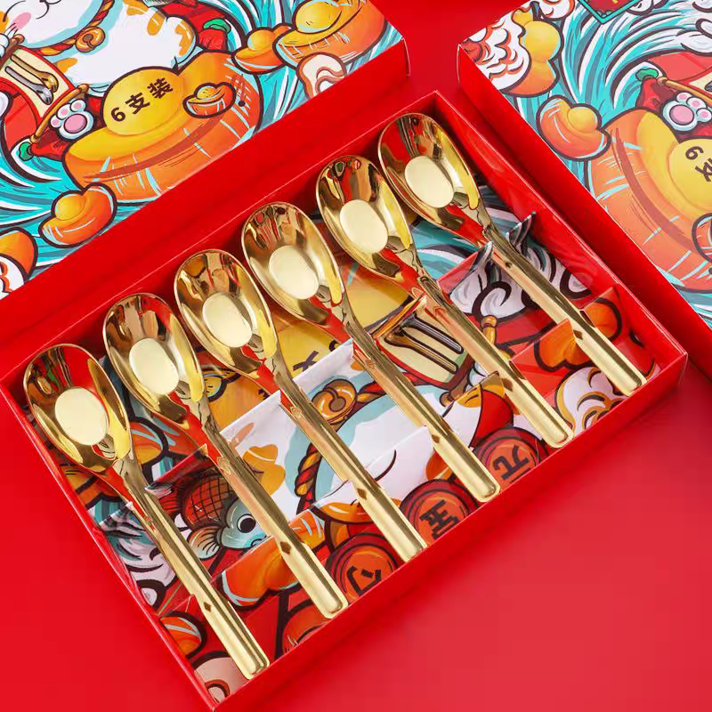 SET 6 THÌA INOX VÀNG