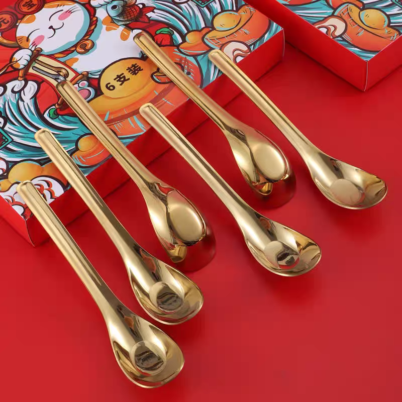 SET 6 THÌA INOX VÀNG