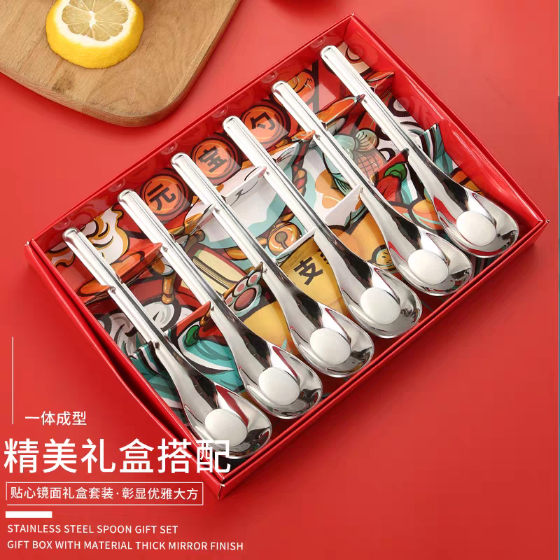 SET 6 THÌA INOX BẠC