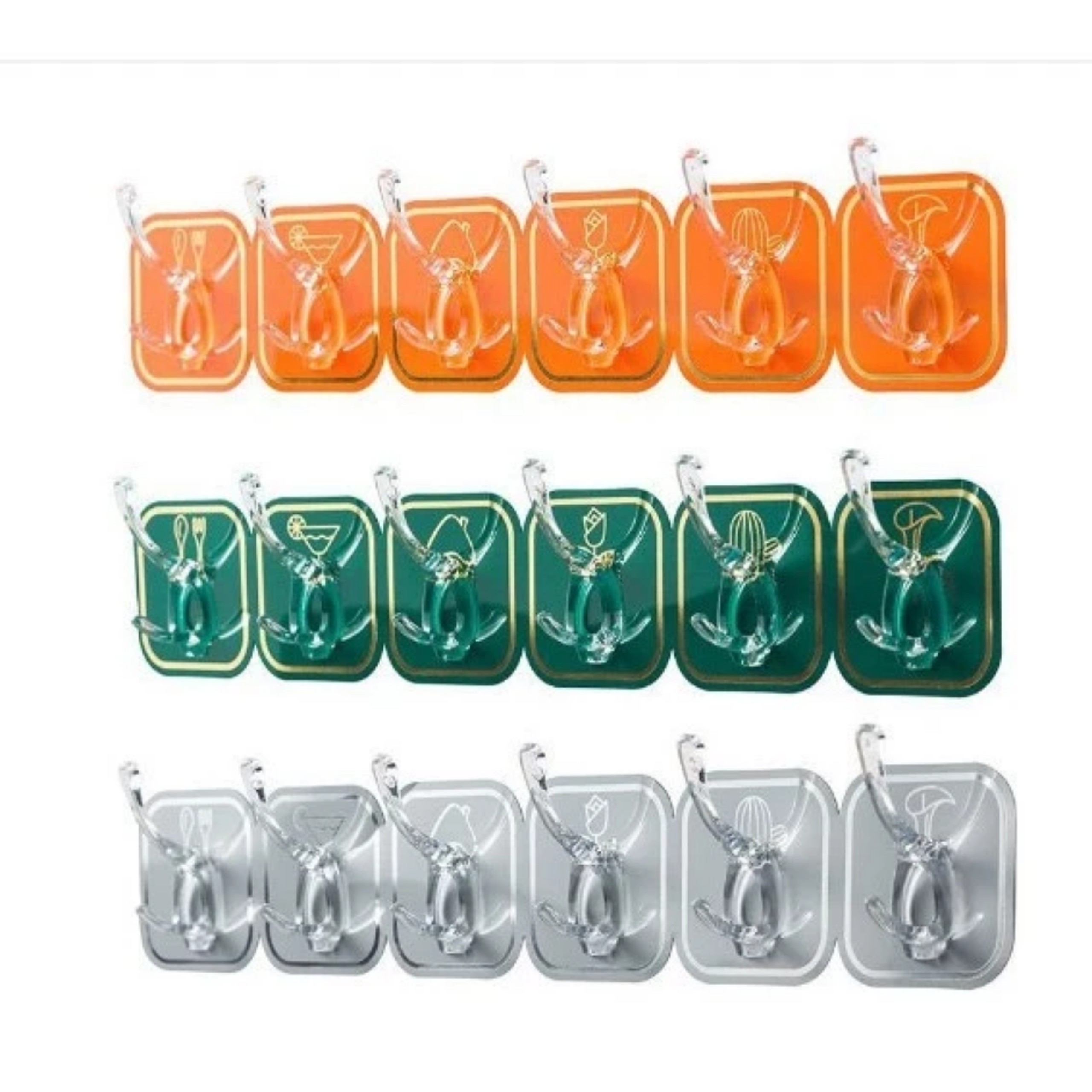 THANH 6 MÓC TREO ĐỒ DÁN TƯỜNG