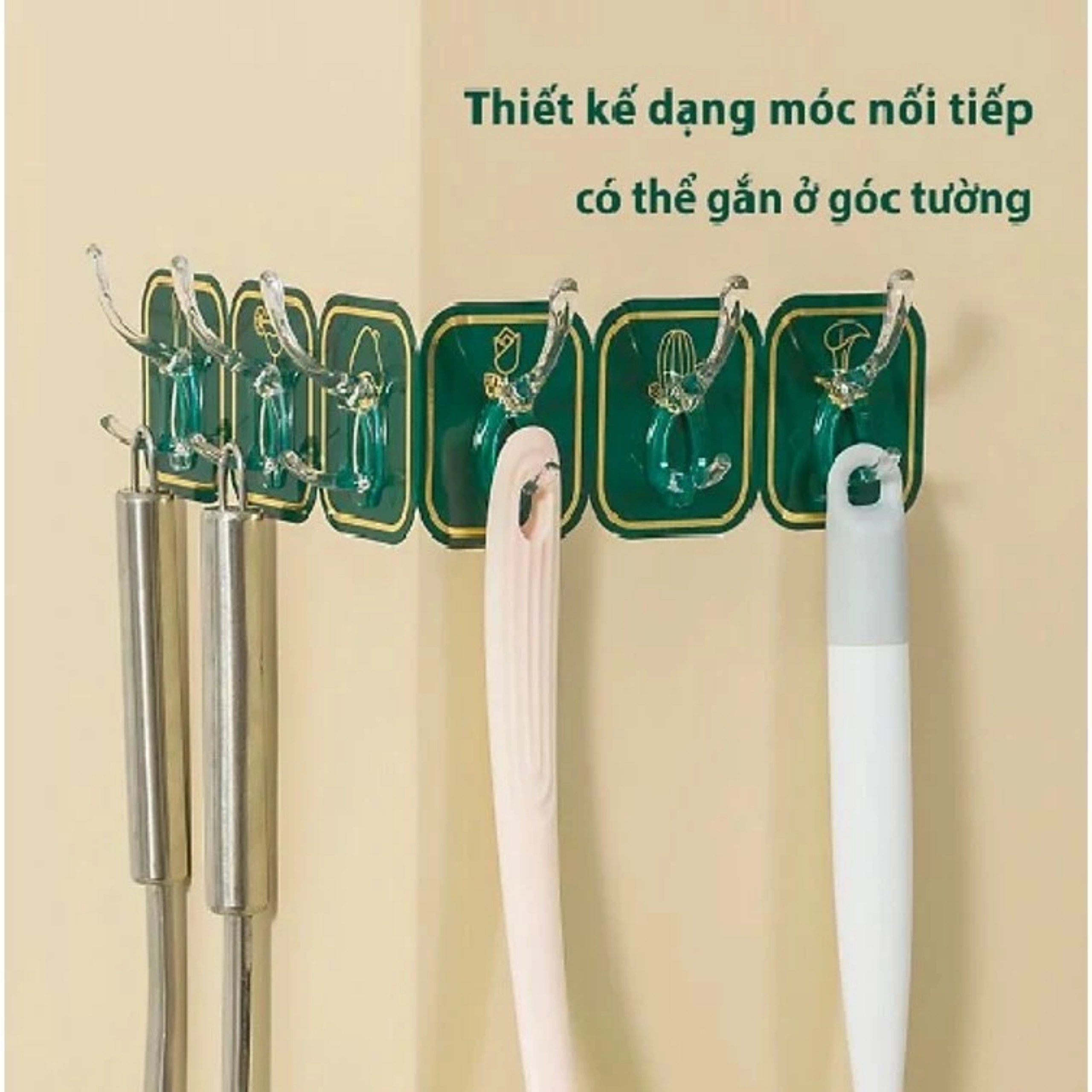 THANH 6 MÓC TREO ĐỒ DÁN TƯỜNG