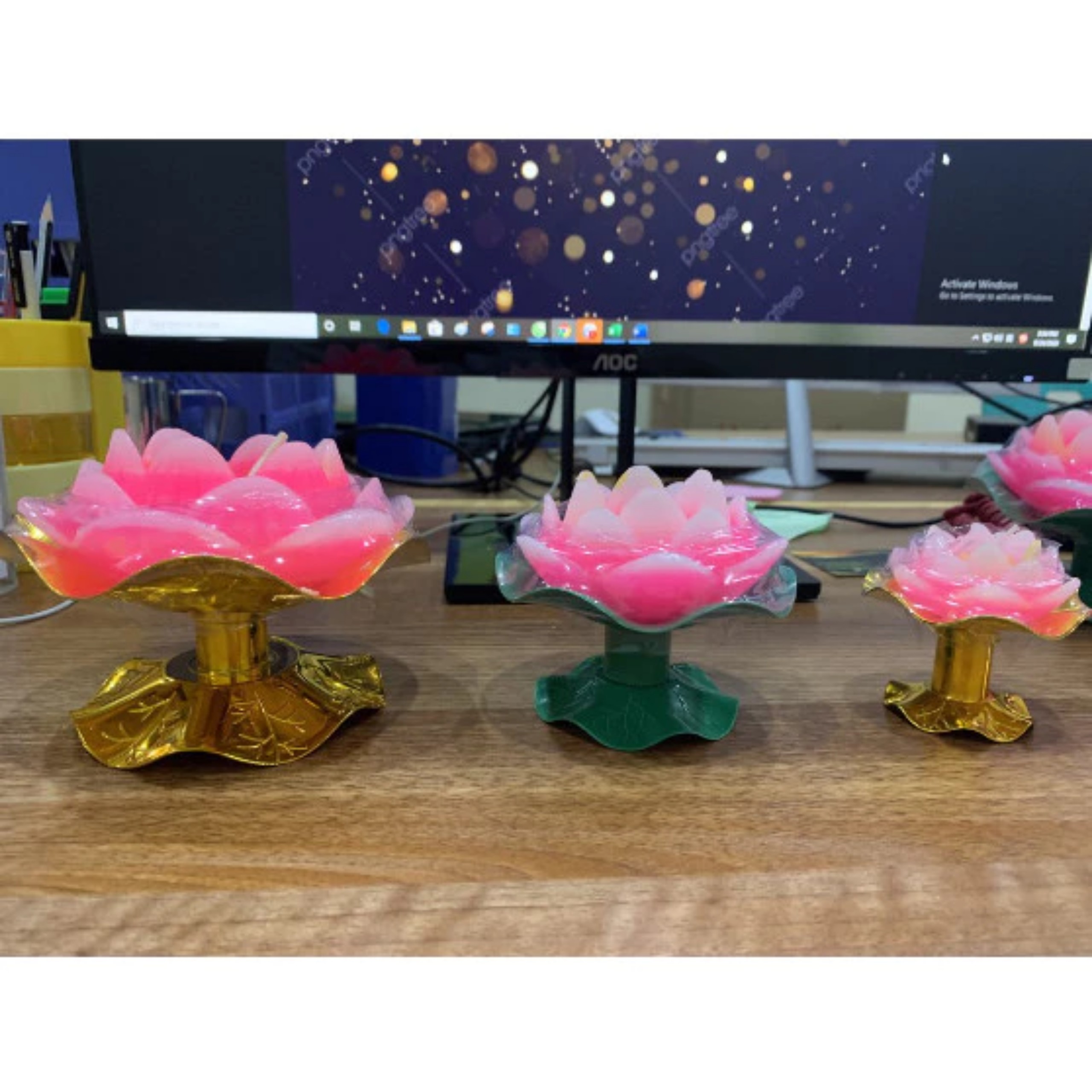 SET 2 ĐÈN CÀY HÌNH HOA SEN