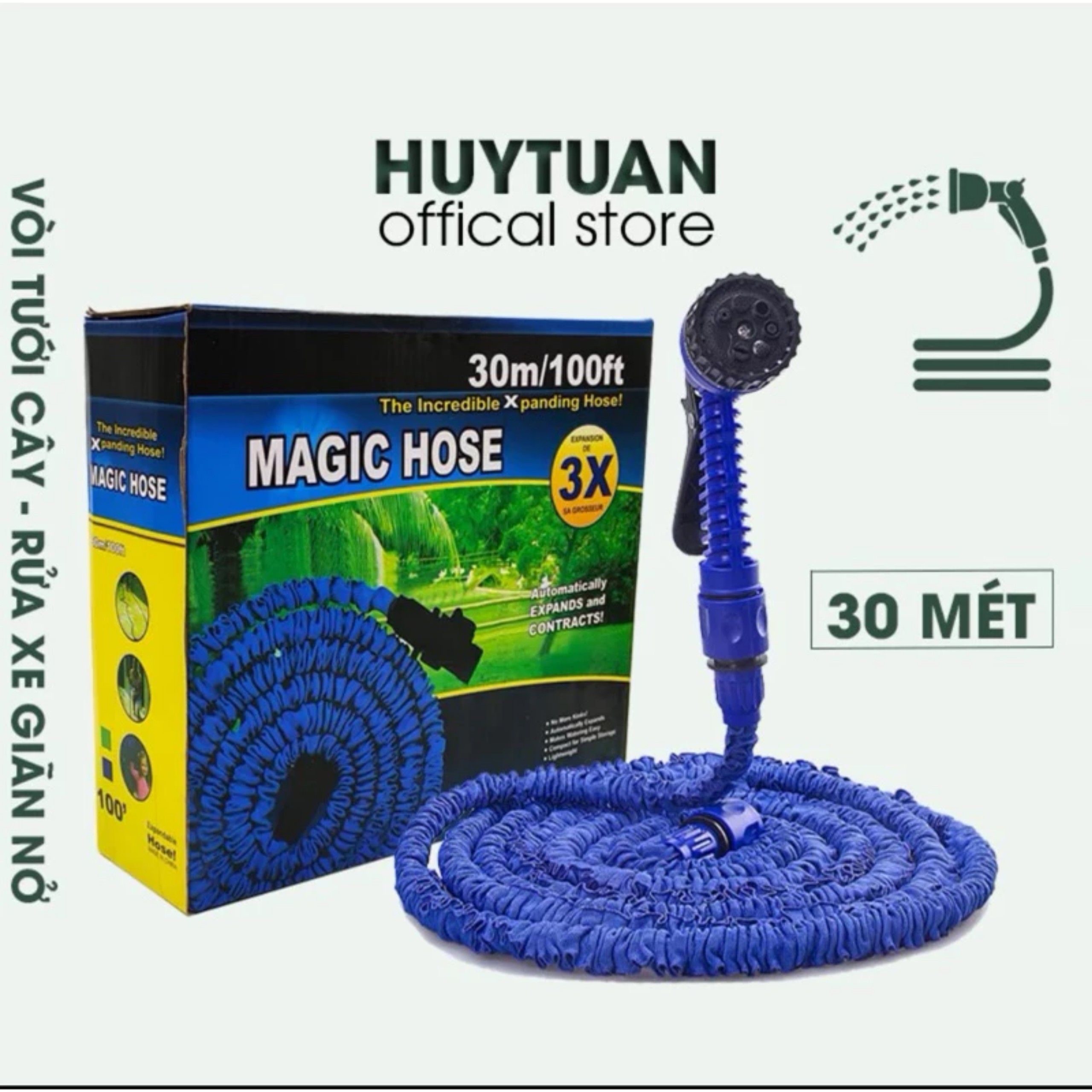 ÒI NƯỚC GIÃN NỠ RỬA XE, TƯỚI CÂY 30M