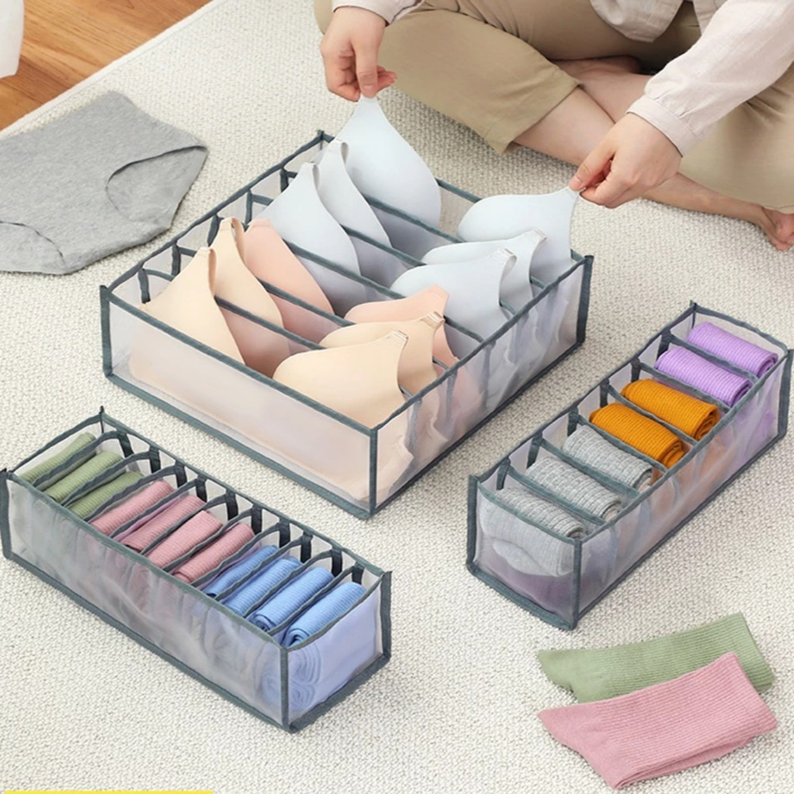 HỘP VẢI 7 NGĂN ĐỰNG ĐỒ LÓT