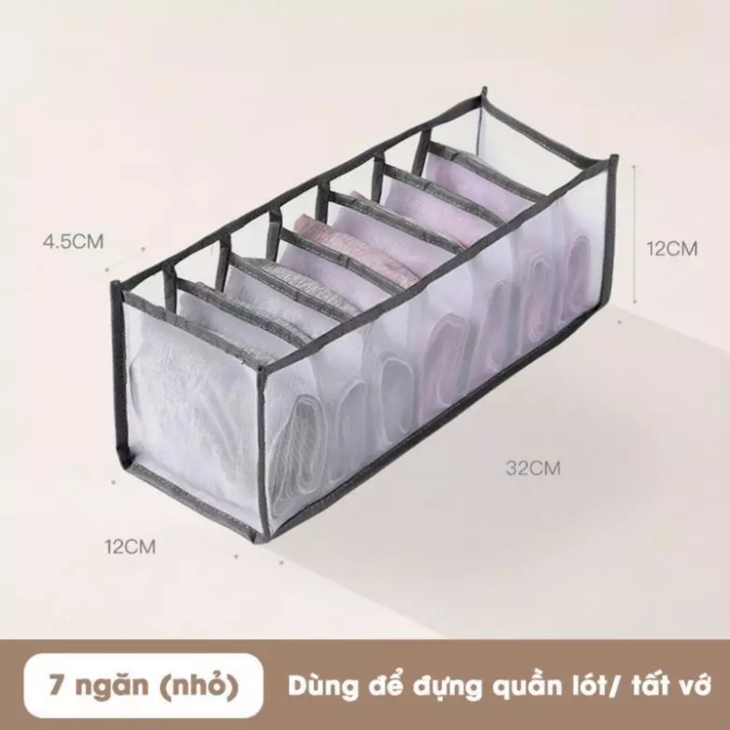 HỘP VẢI 7 NGĂN ĐỰNG ĐỒ LÓT