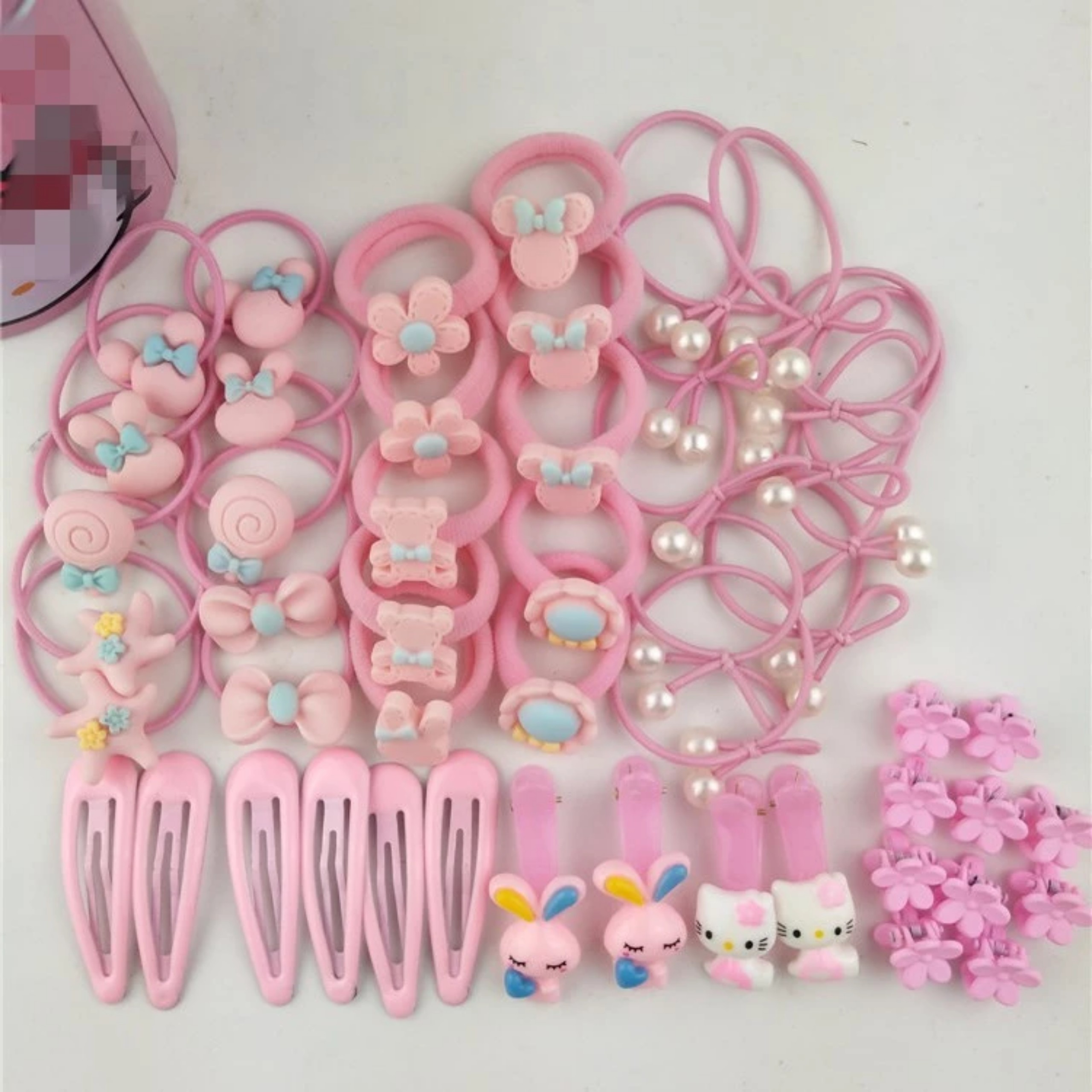 HỘP THUN VÀ KẸP TÓC KITTY CHO BÉ