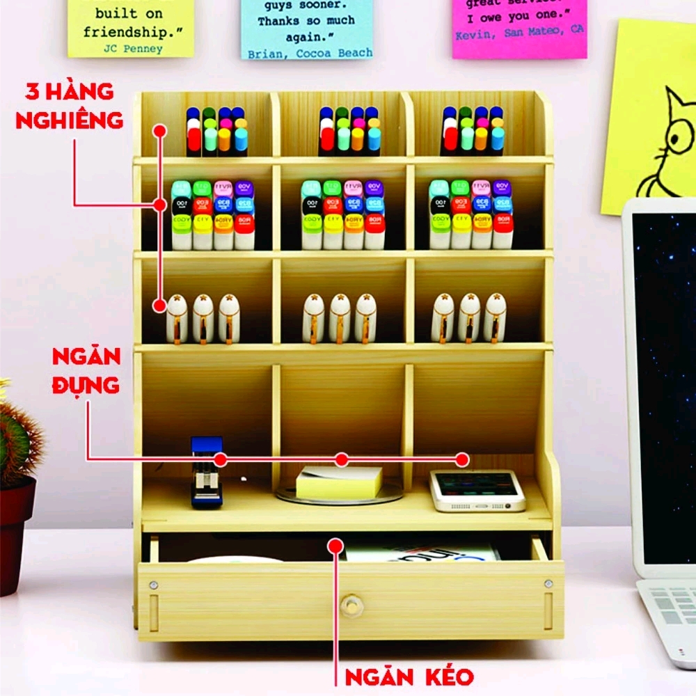 KỆ ĐỰNG BÚT GỖ