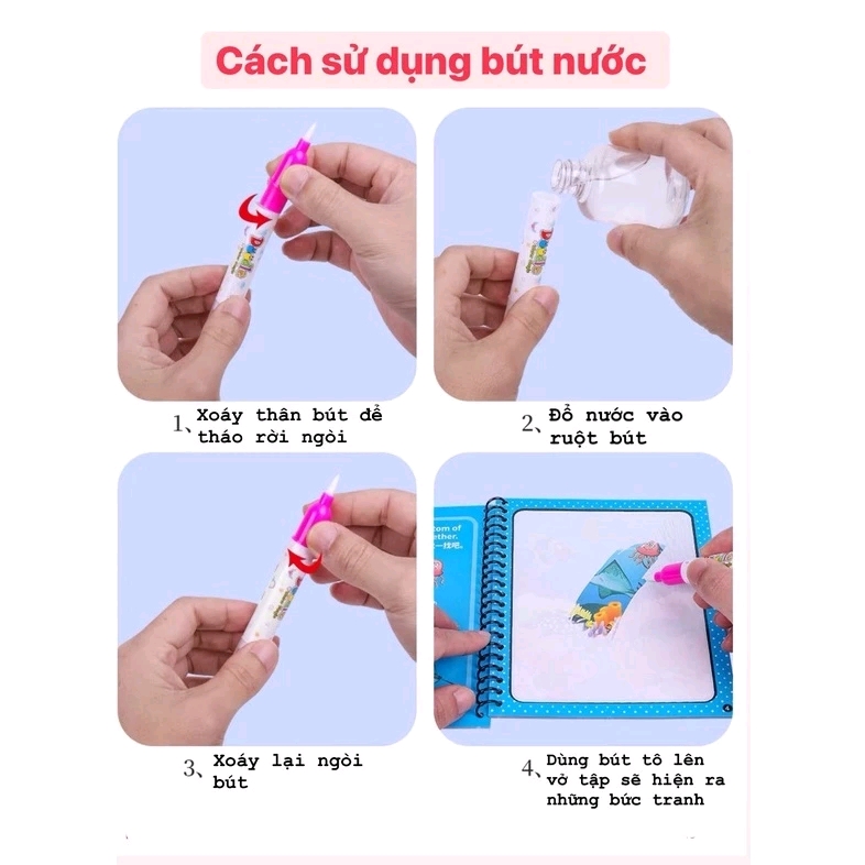 SET 5 TRANH TÔ MÀU NƯỚC MA THUẬT DÀNH CHO BÉ