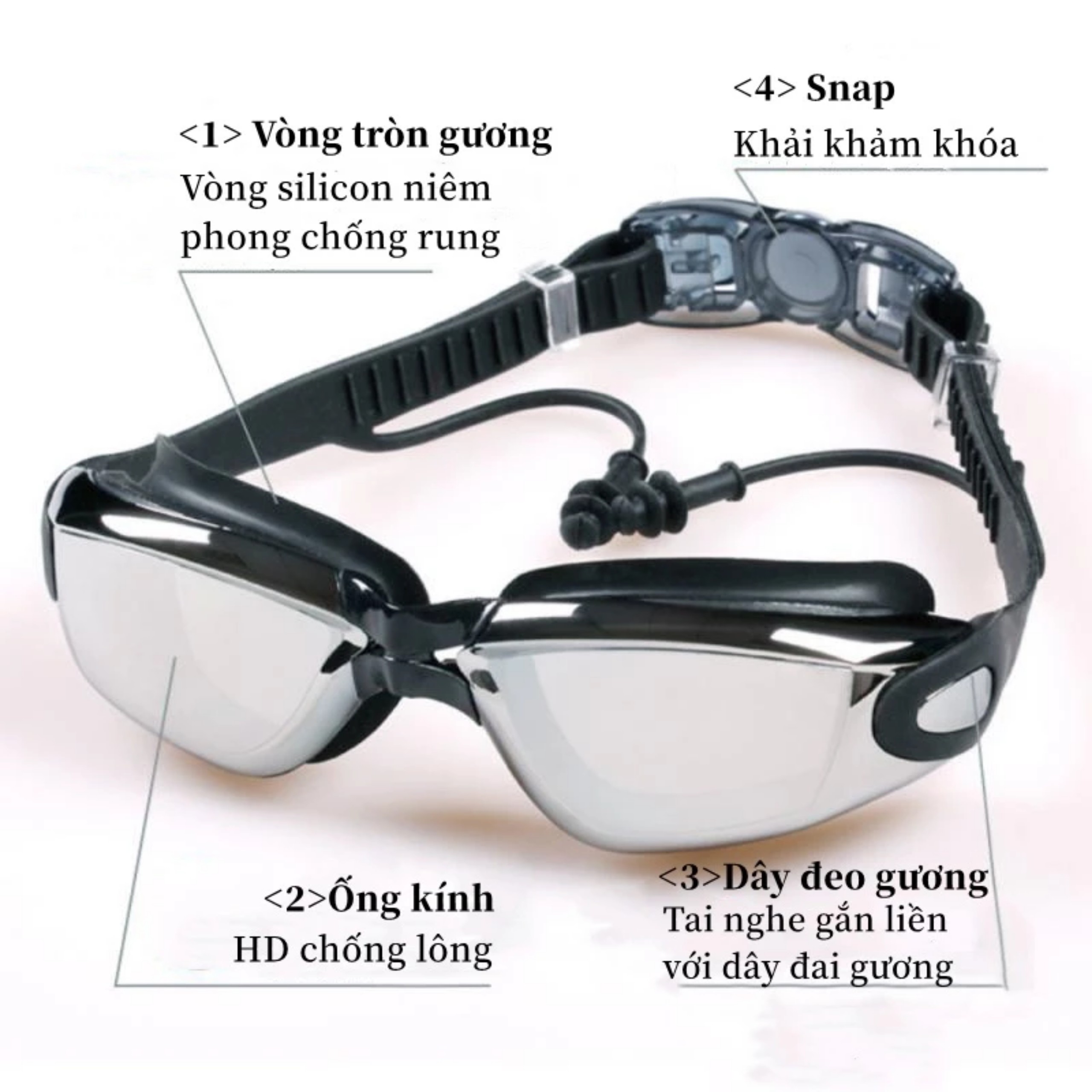 KÍNH BƠI CHỐNG SƯƠNG KÈM NÚT BỊT TAI