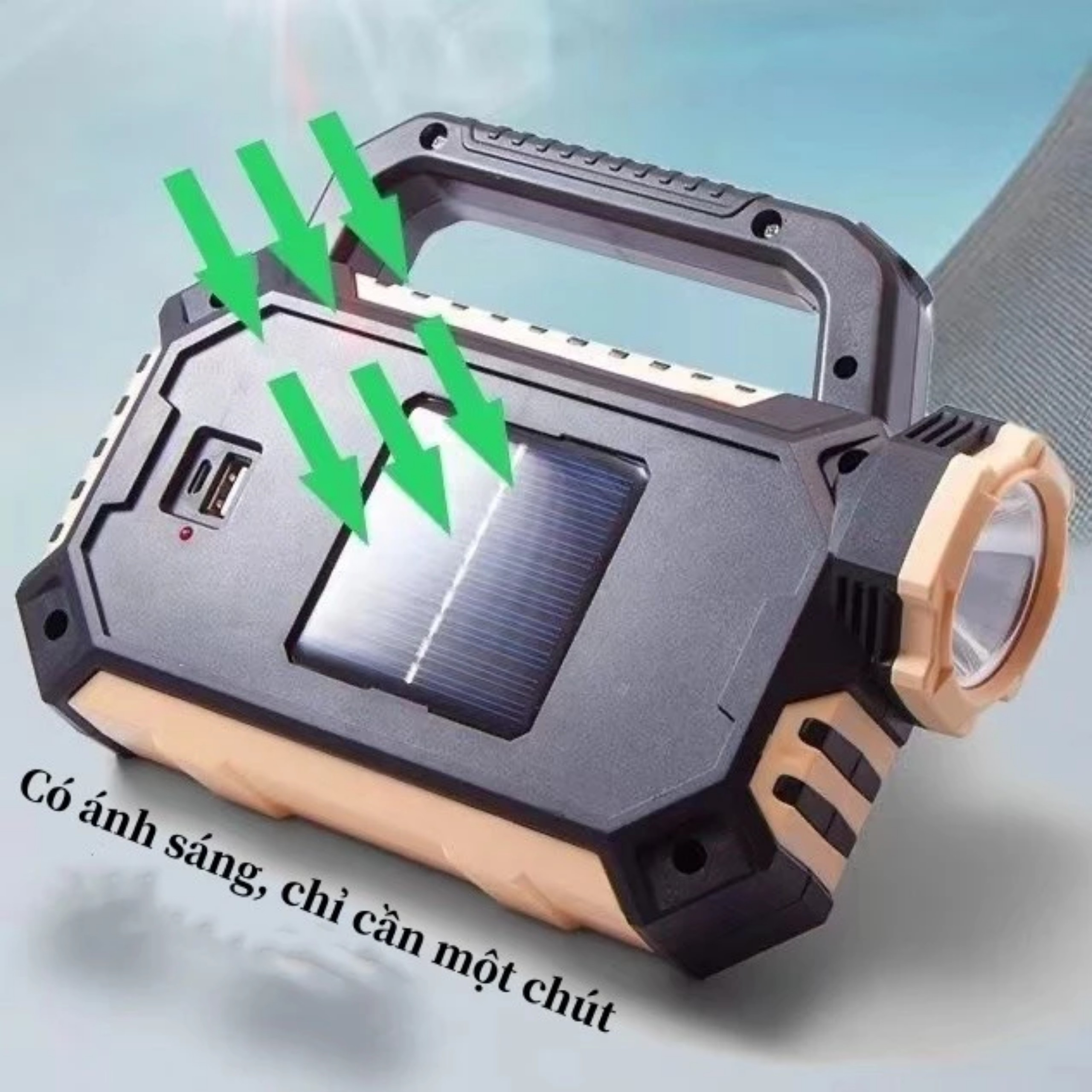 ĐÈN PIN CẦM TAY TÍCH ĐIỆN NĂNG LƯỢNG MẶT TRỜI