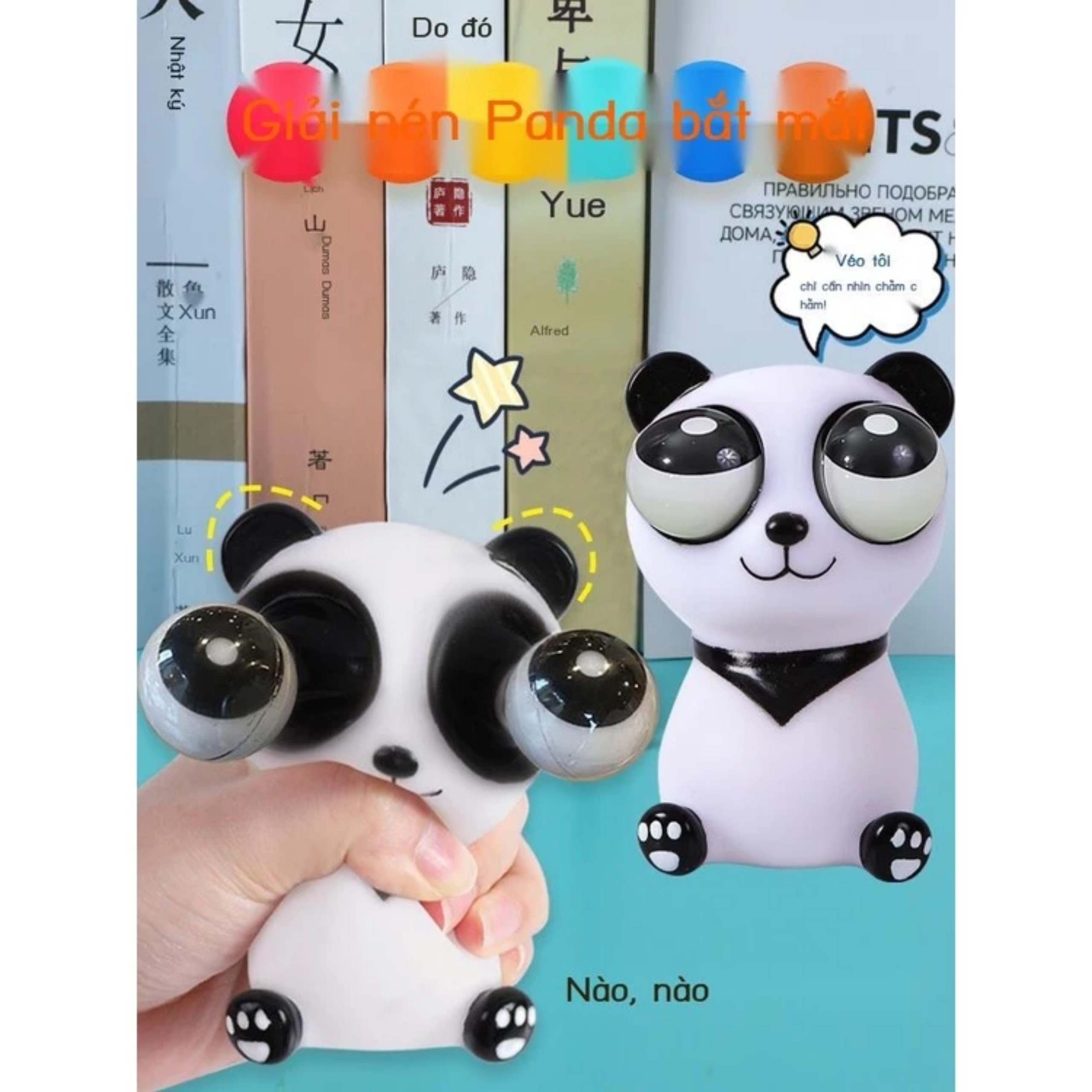 SQUISHY GẤU TRÚC MẮT LỒI - BÓP TAN CĂNG THẲNG