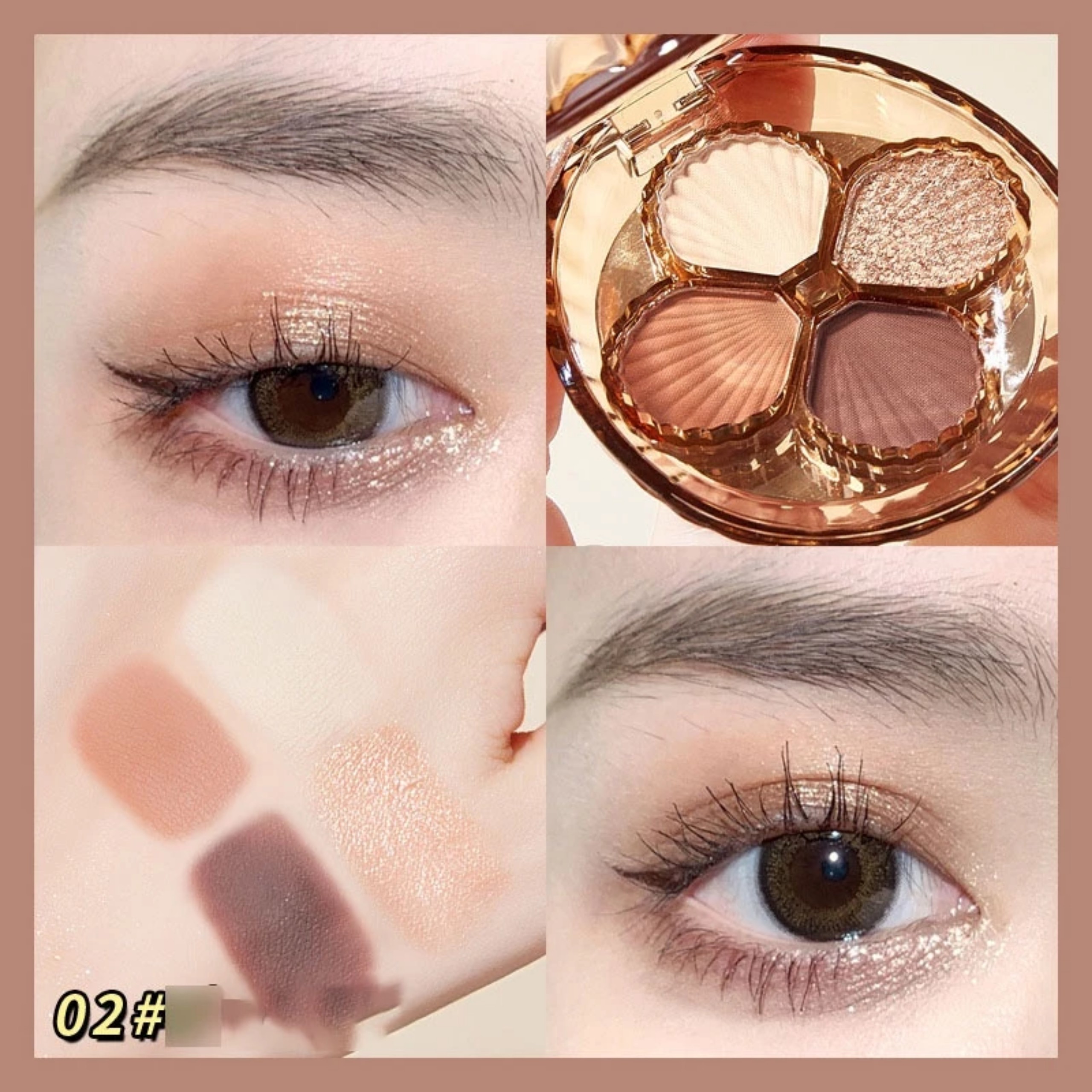 BĂNG PHẤN MẮT 4 Ô HÌNH VỎ SÒ CHỐNG THẤM NƯỚC