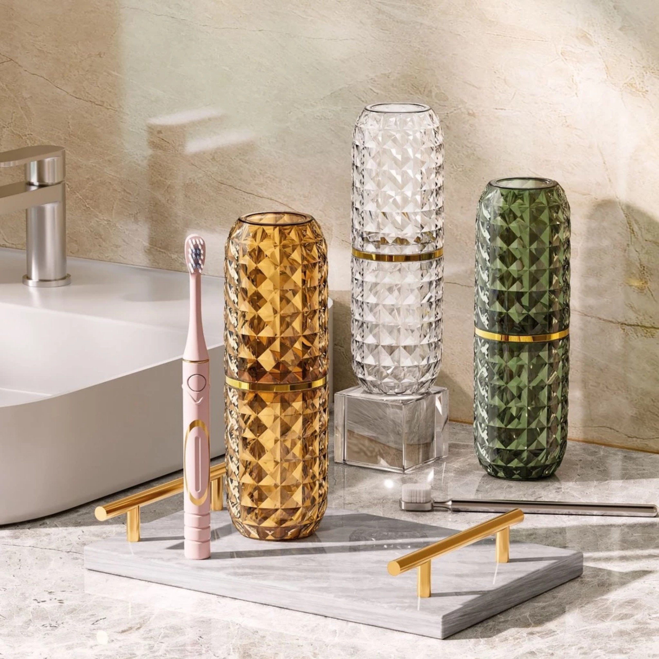 ỐNG ĐỰNG BÀN CHẢI KEM ĐÁNH RĂNG DU LỊCH MẪU KIM CƯƠNG