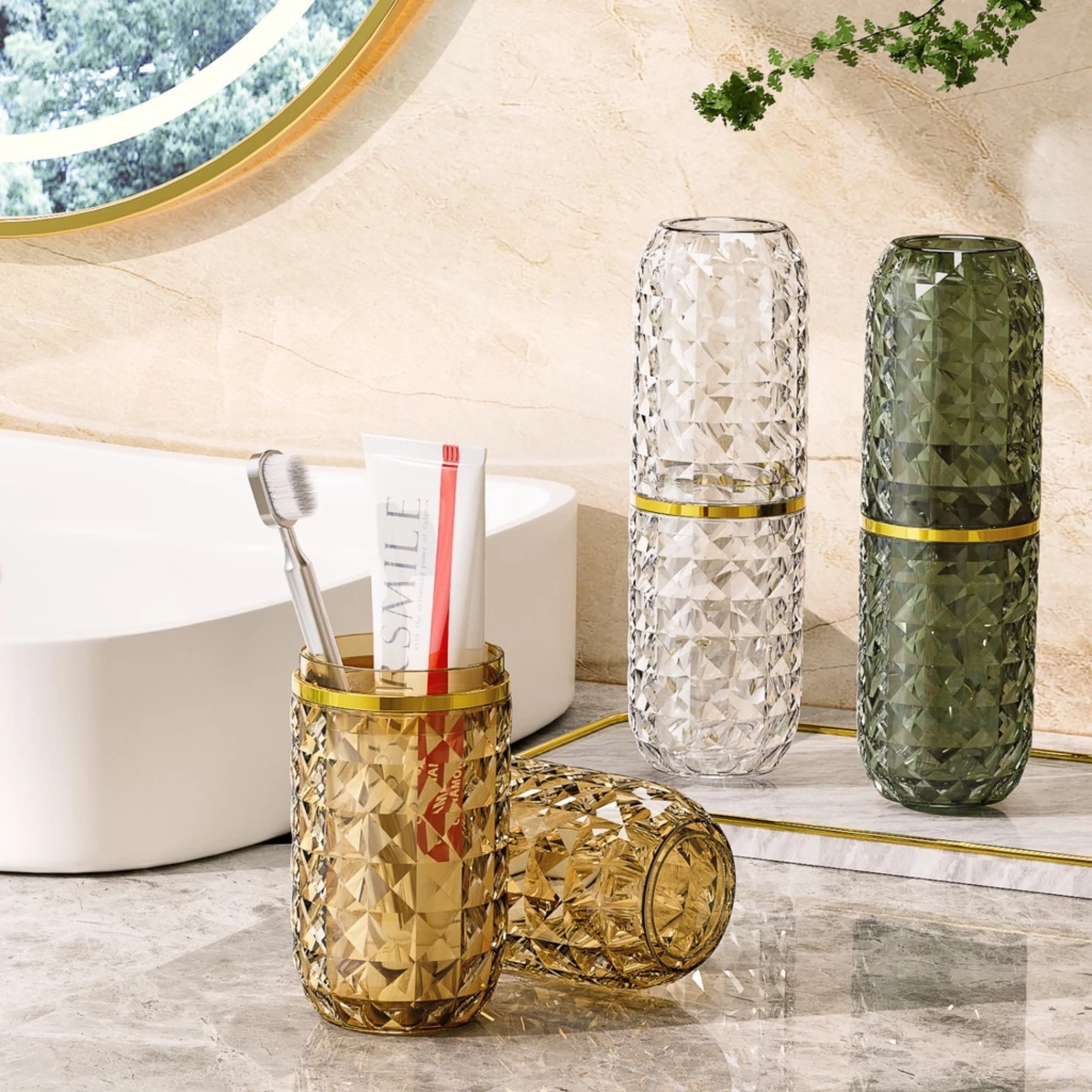 ỐNG ĐỰNG BÀN CHẢI KEM ĐÁNH RĂNG DU LỊCH MẪU KIM CƯƠNG