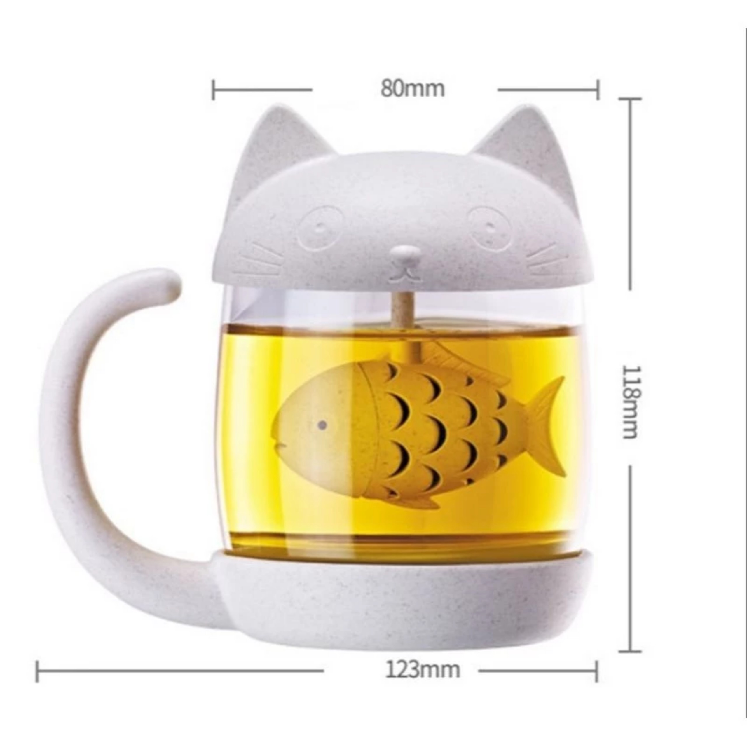 CỐC PHA TRÀ HÌNH MÈO KÈM NẮP