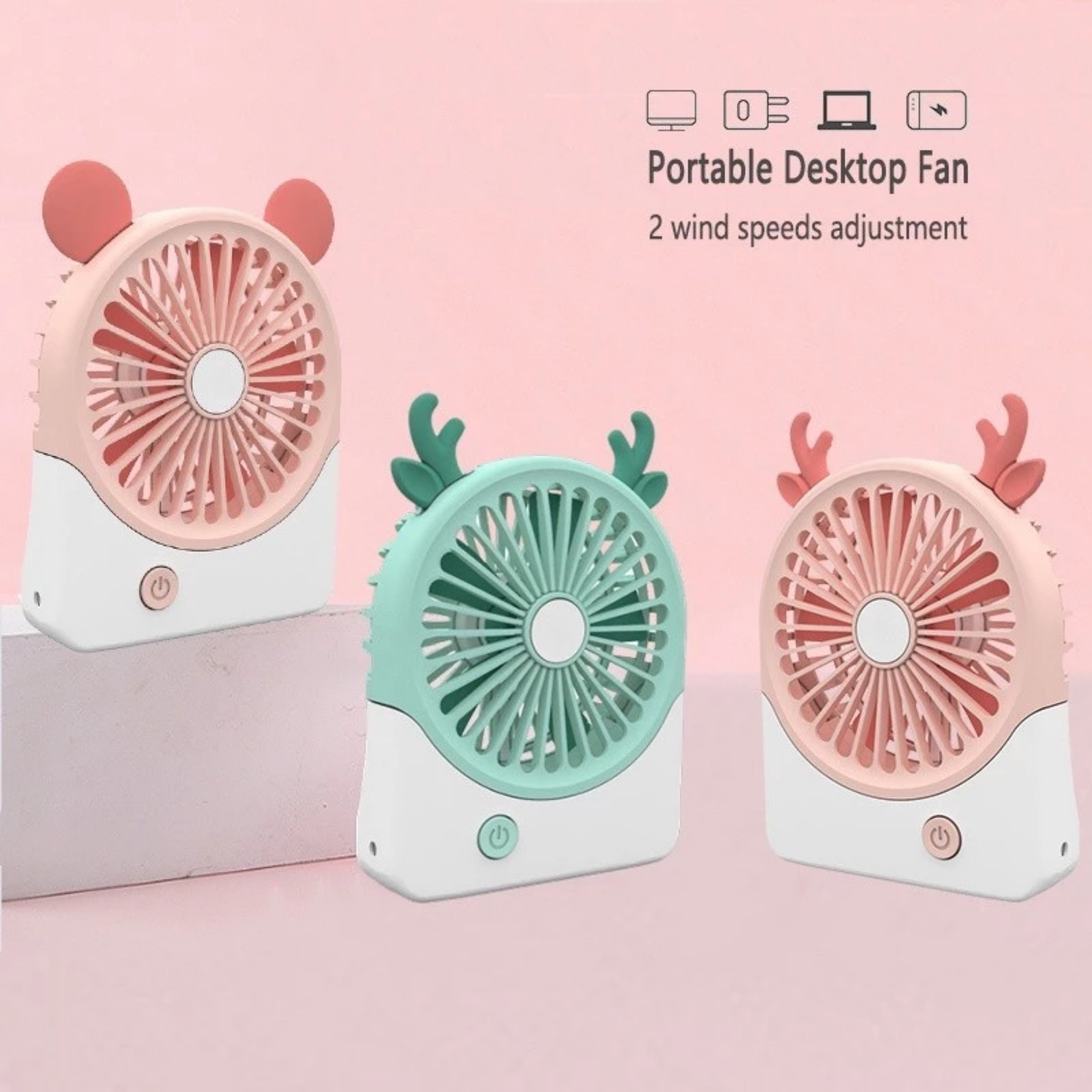 QUẠT TÍCH ĐIỆN CẦM TAY HÌNH THÚ DỄ THƯƠNG