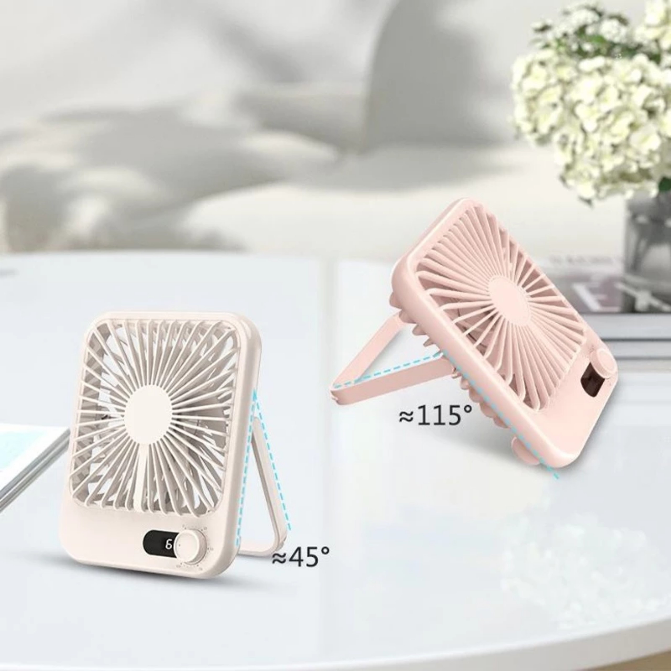 QUẠT TÍCH ĐIỆN ĐỂ BÀN MINI CÓ ĐIỀU CHỈNH MỨC ĐỘ