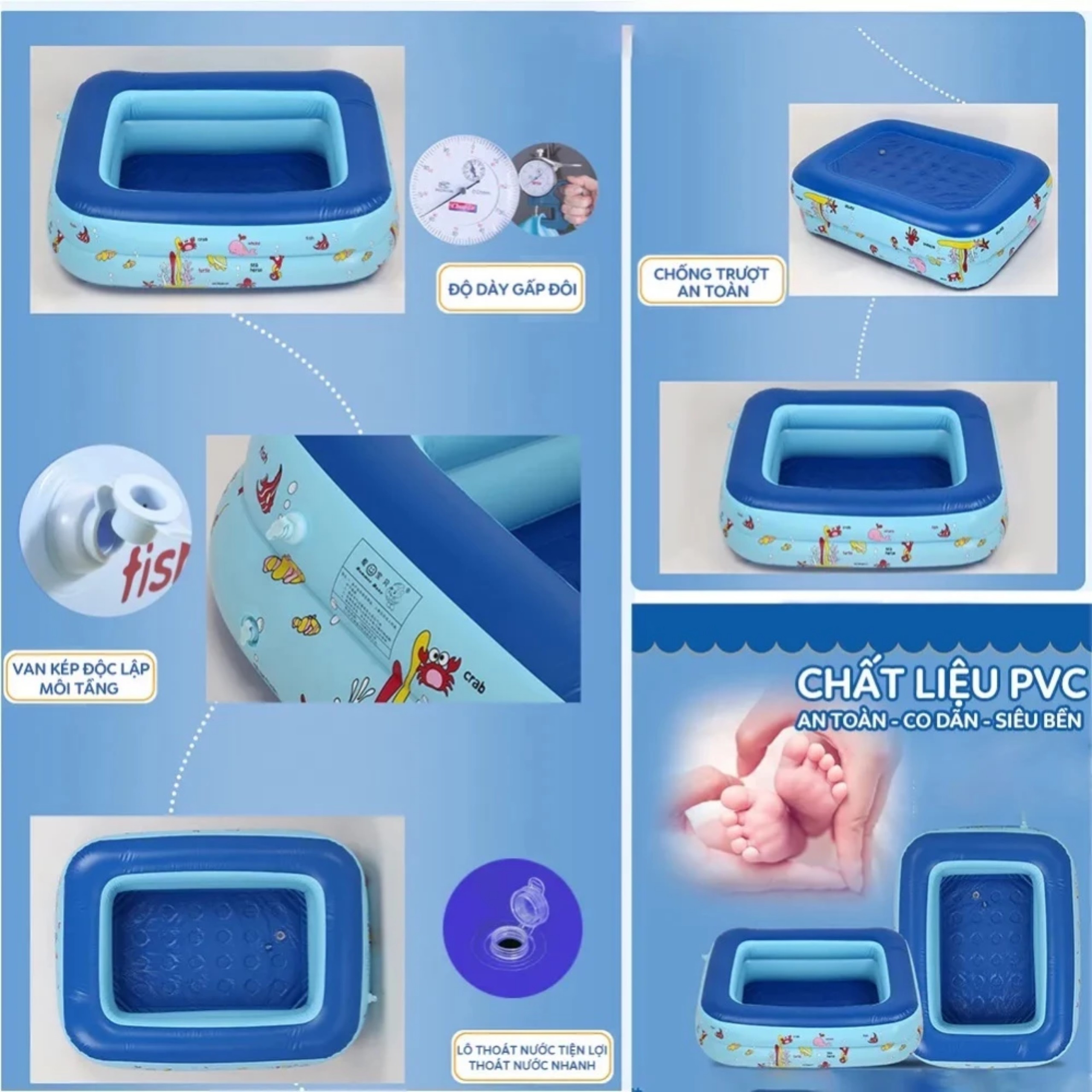 BỂ BƠI CHO BÉ, BỂ BƠI GIA ĐÌNH 1,3M