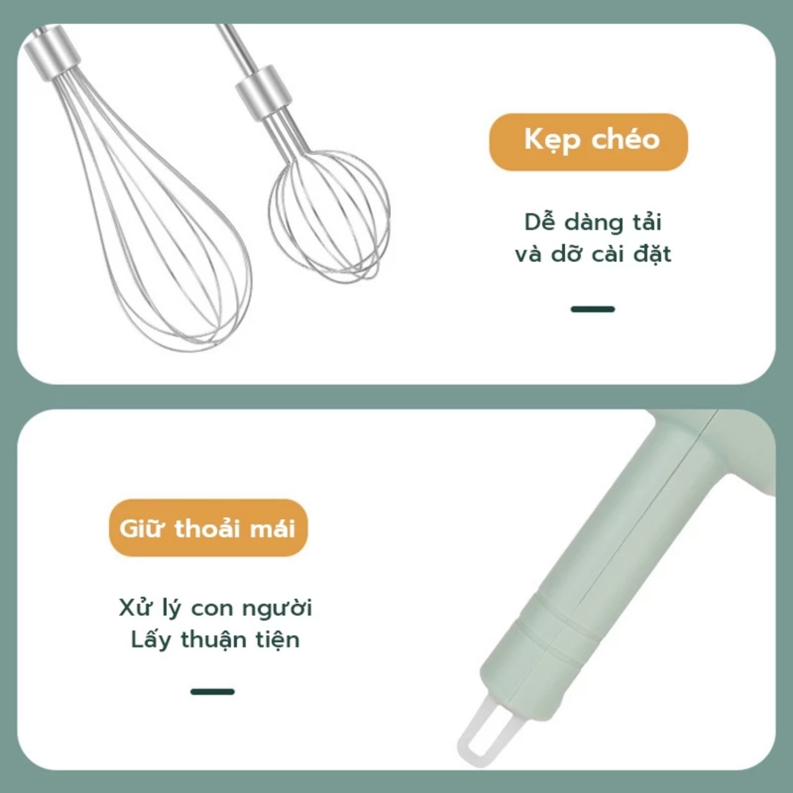 MÁY ĐÁNH TRỨNG CẦM TAY ĐA NĂNG 2 ĐẦU