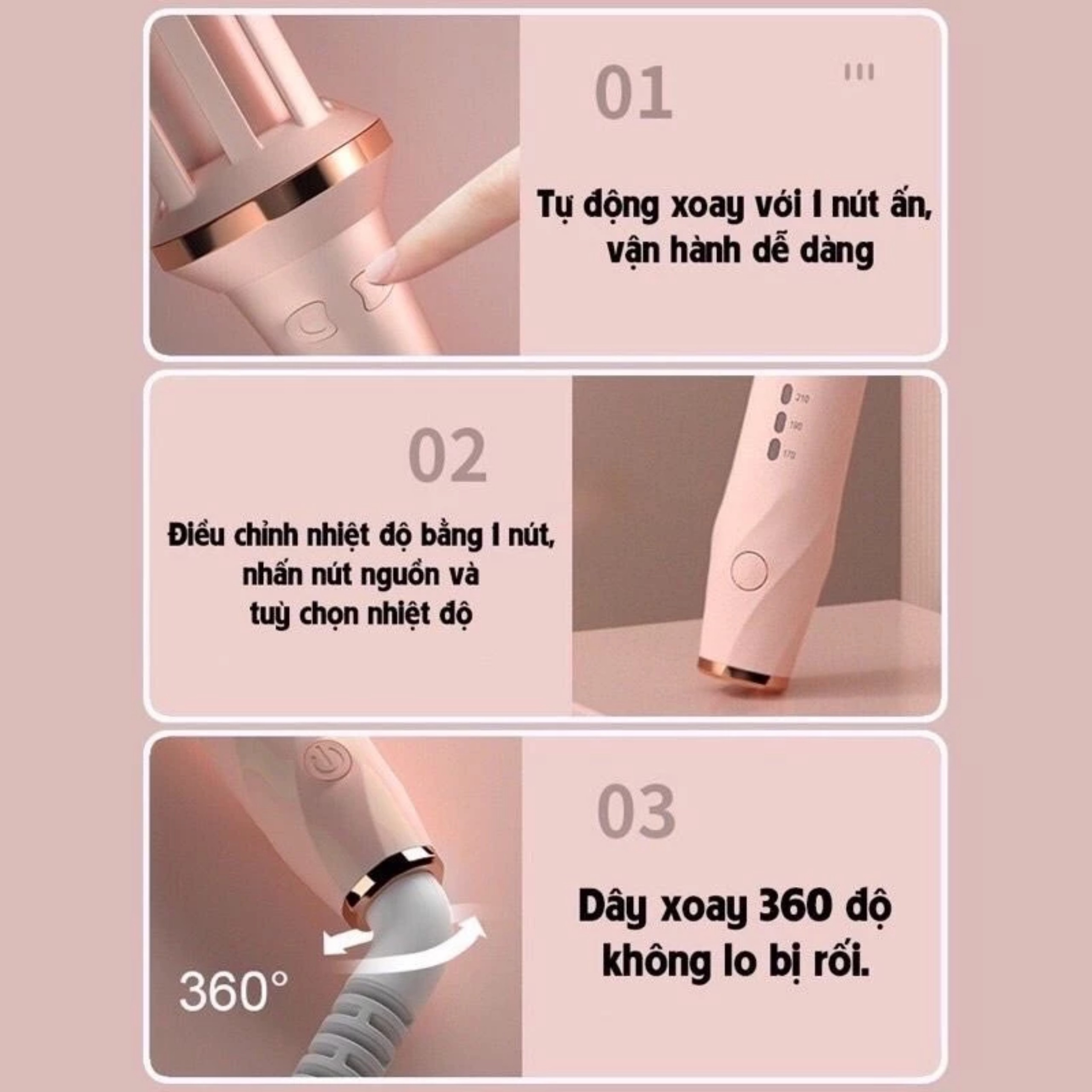 MÁY UỐN TÓC XOAY 360 ĐỘ