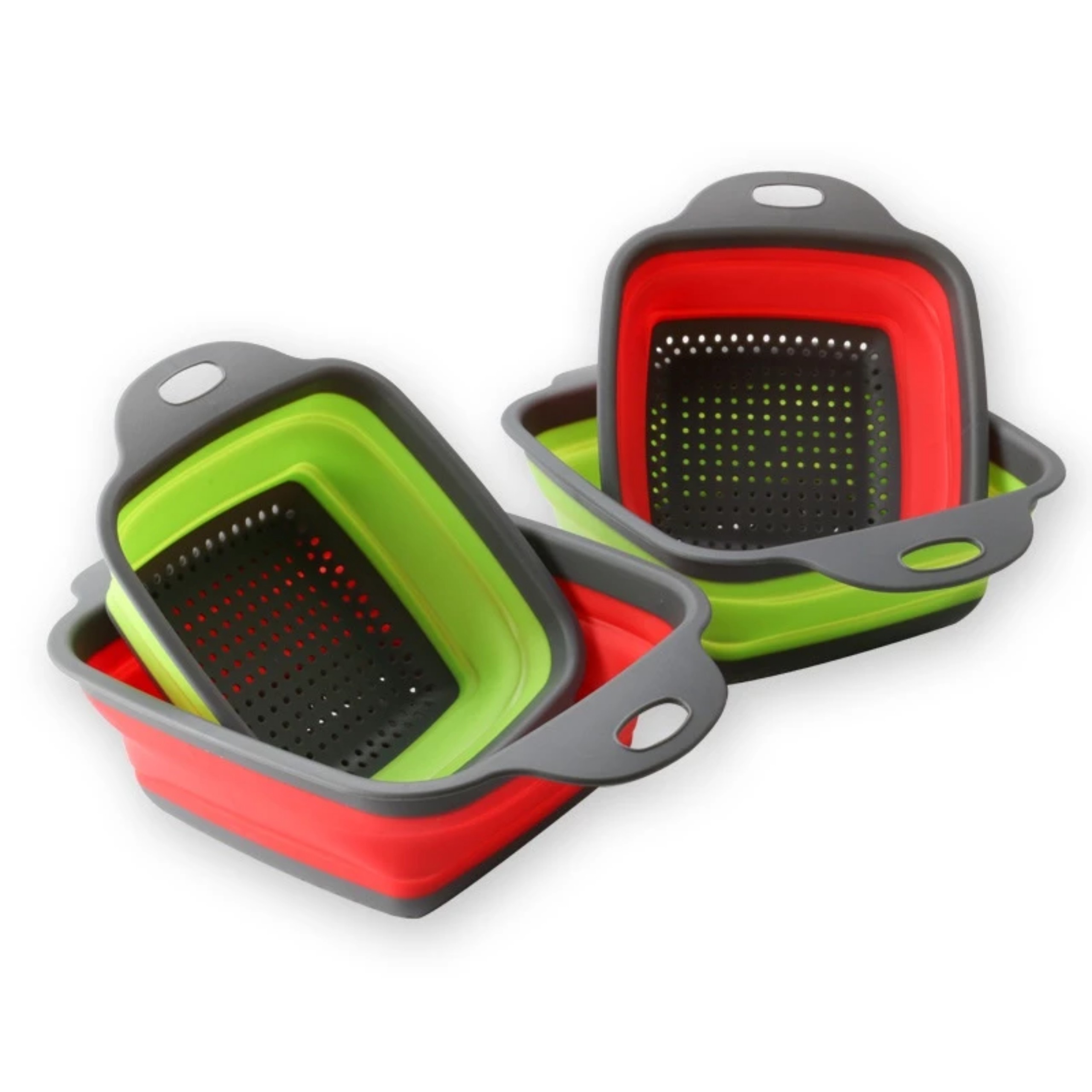 COMBO 2 RỔ ĐỰNG RAU CỦ QUẢ SILICON GẤP GỌN HÌNH CHỮ NHẬT