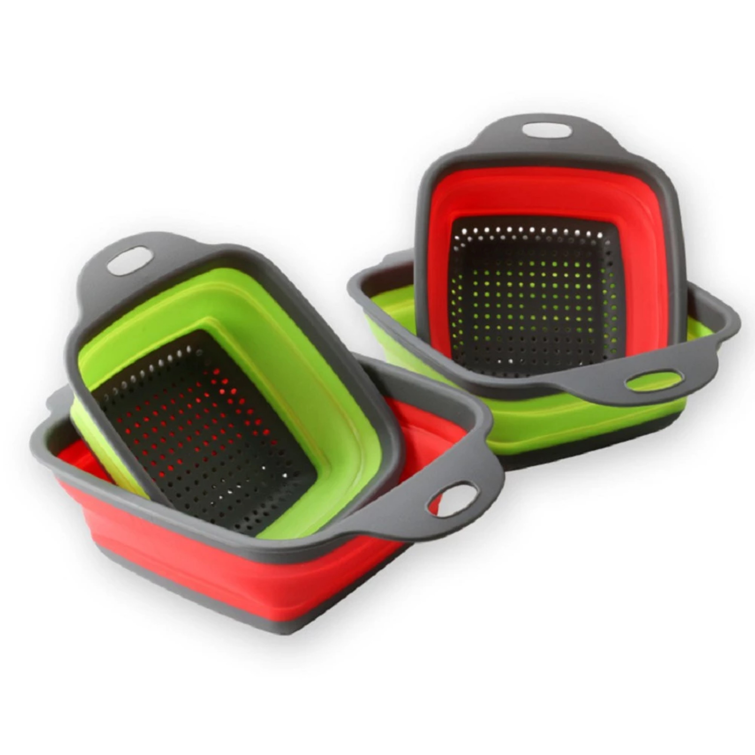 COMBO 2 RỔ ĐỰNG RAU CỦ QUẢ SILICON GẤP GỌN HÌNH CHỮ NHẬT