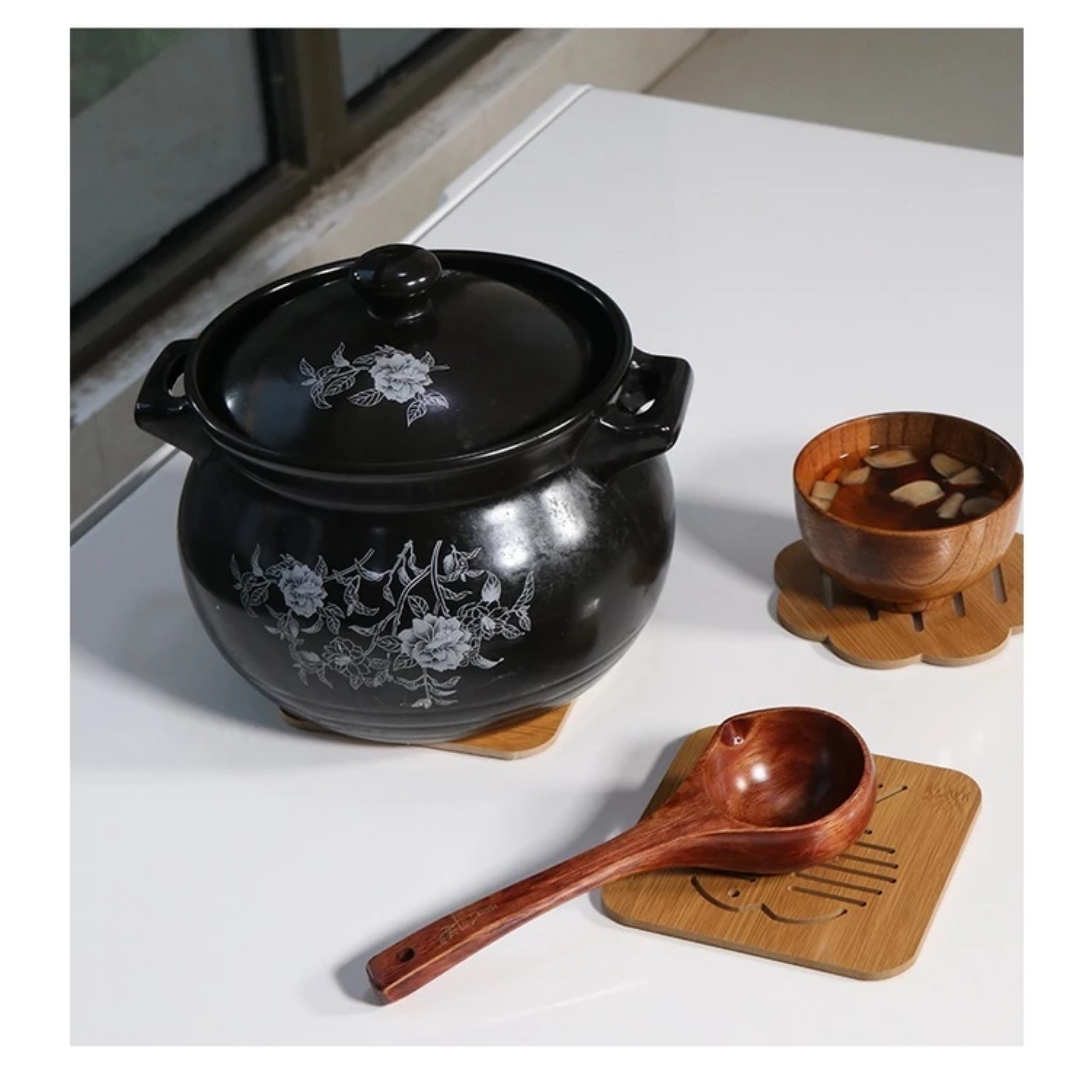 SET 10 MIẾNG LÓT NỒI, LY BẰNG GỖ