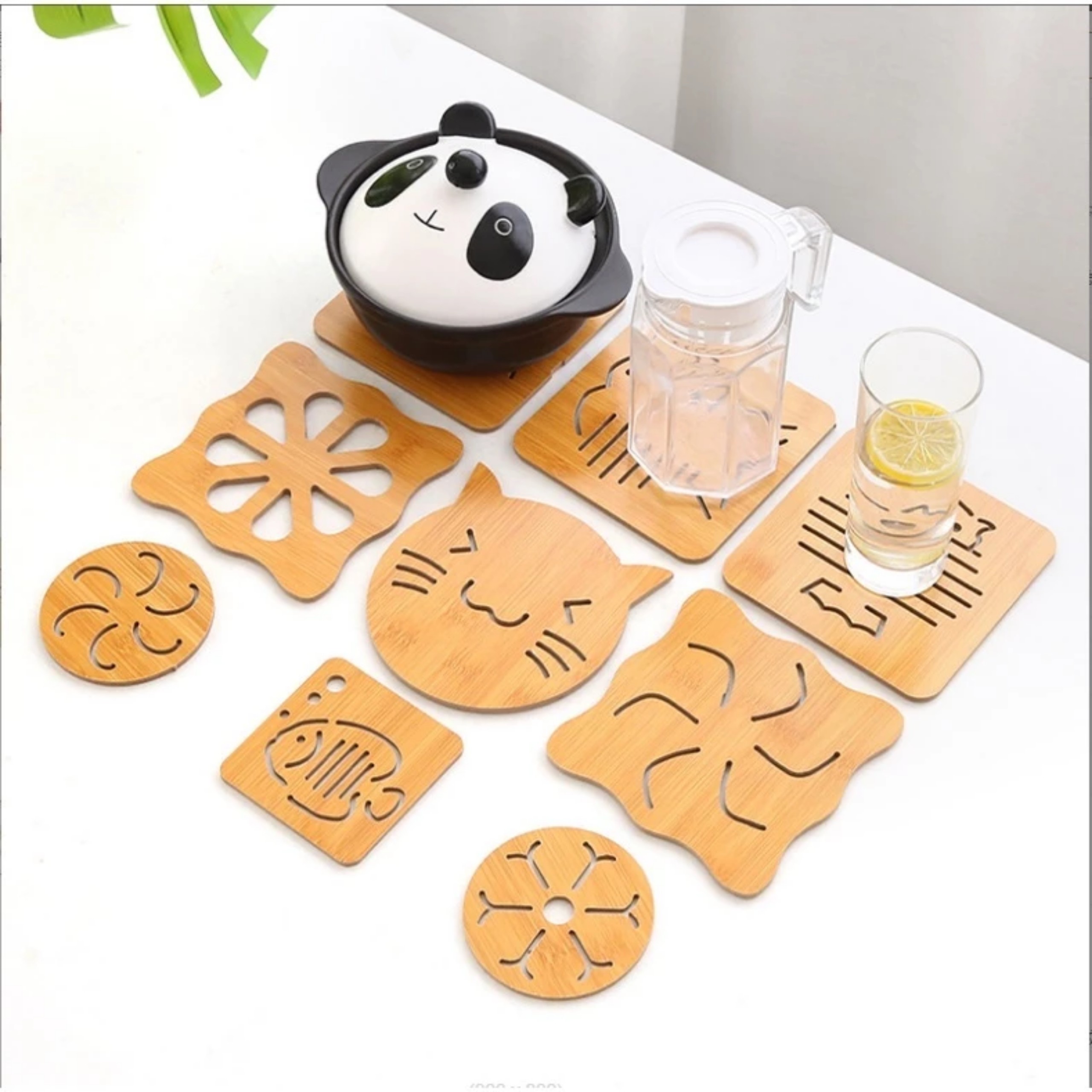 SET 10 MIẾNG LÓT NỒI, LY BẰNG GỖ