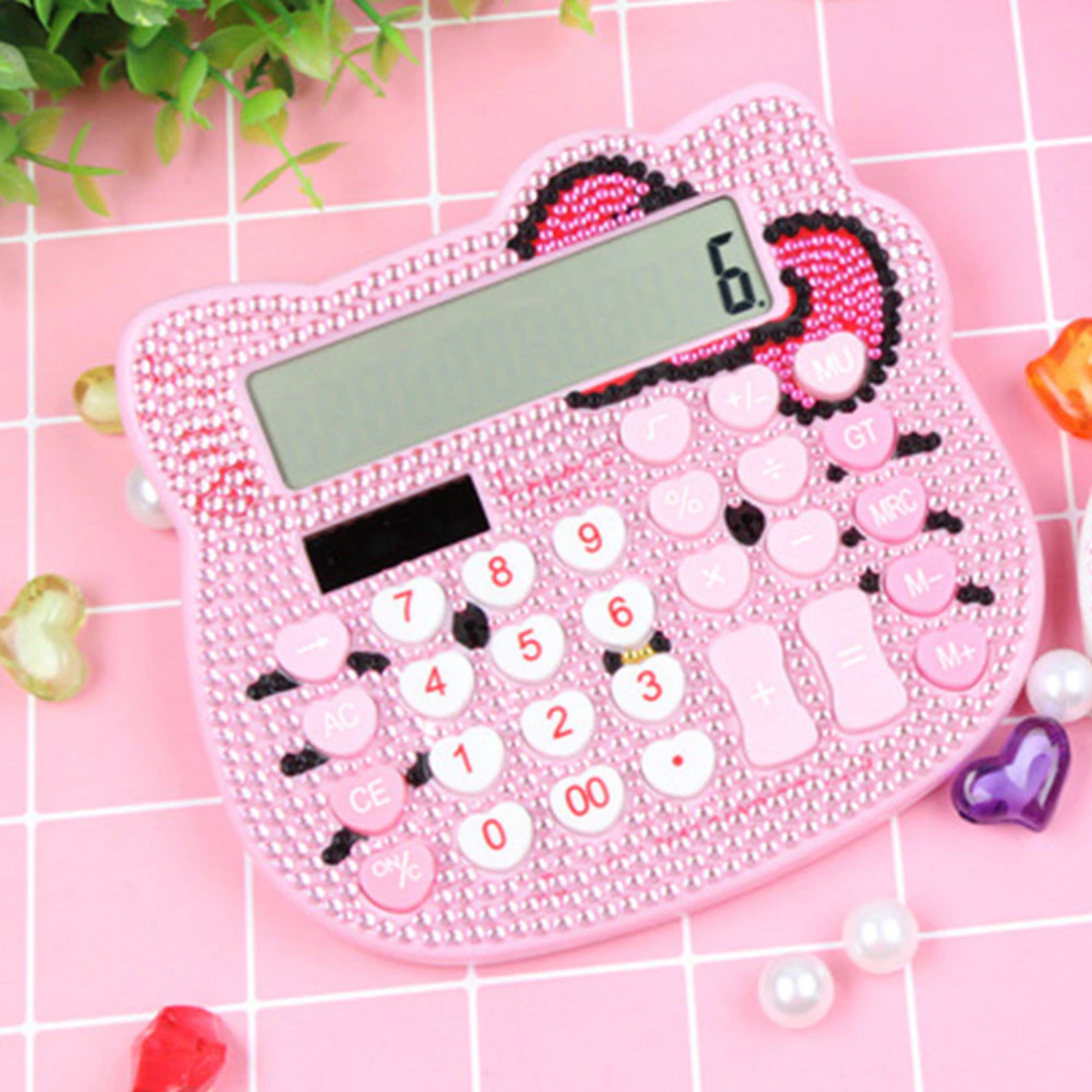 MÁY TÍNH HÌNH MÈO ĐÍNH HẠT LẤP LÁNH