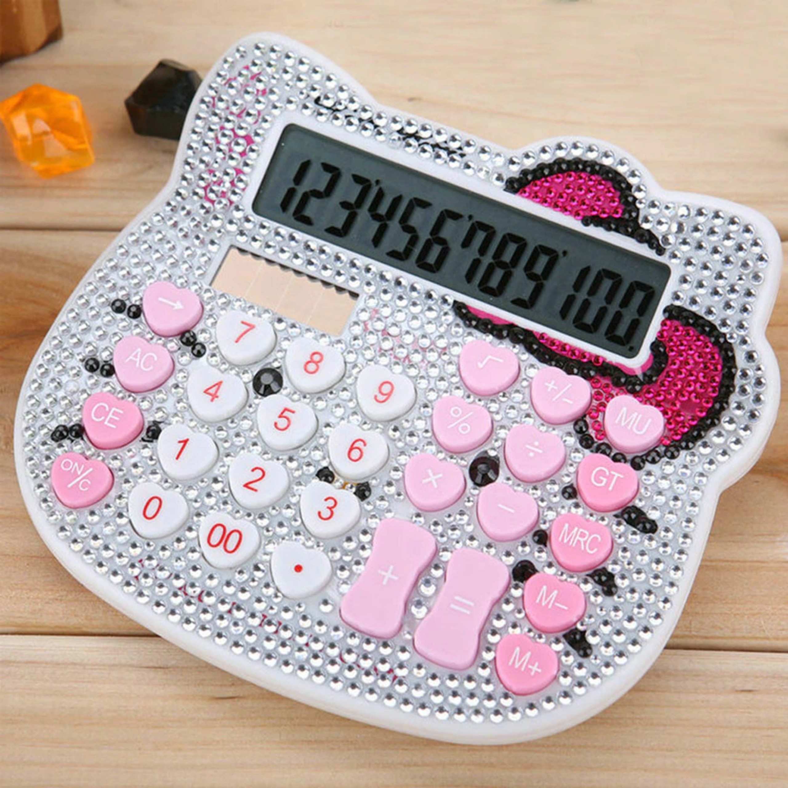 MÁY TÍNH HÌNH MÈO ĐÍNH HẠT LẤP LÁNH