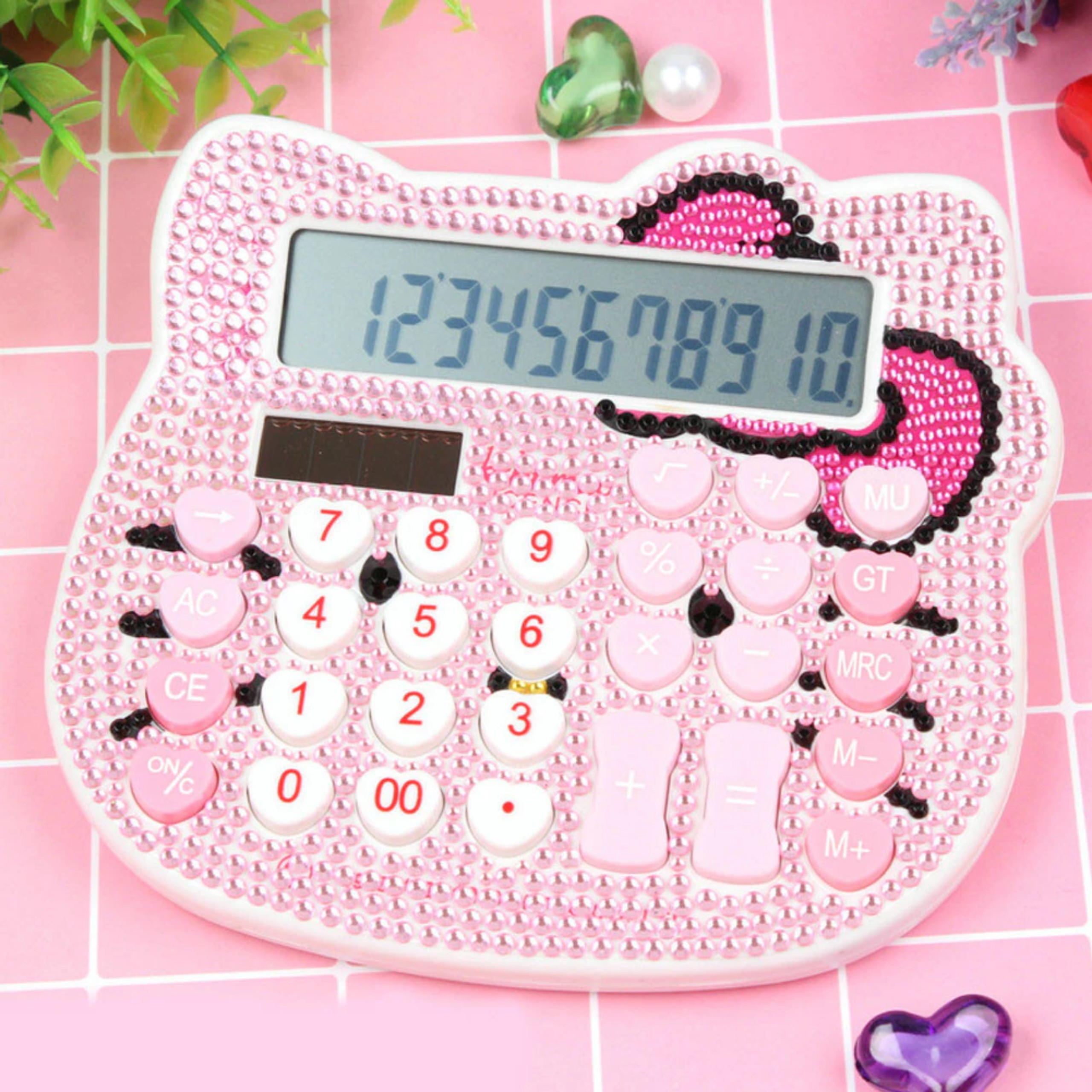 MÁY TÍNH HÌNH MÈO ĐÍNH HẠT LẤP LÁNH