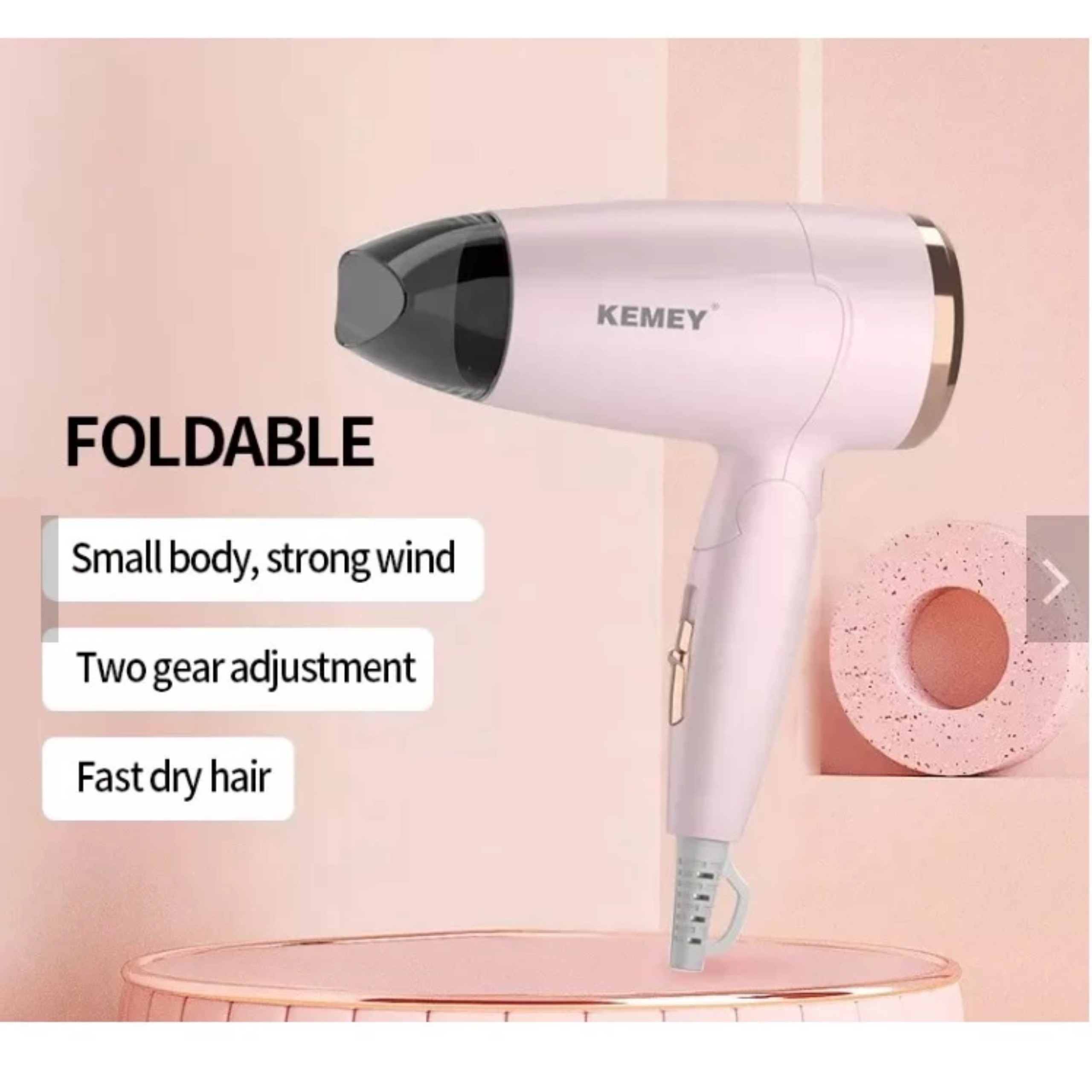 MÁY SẤY TÓC KEMEY MÀU HỒNG