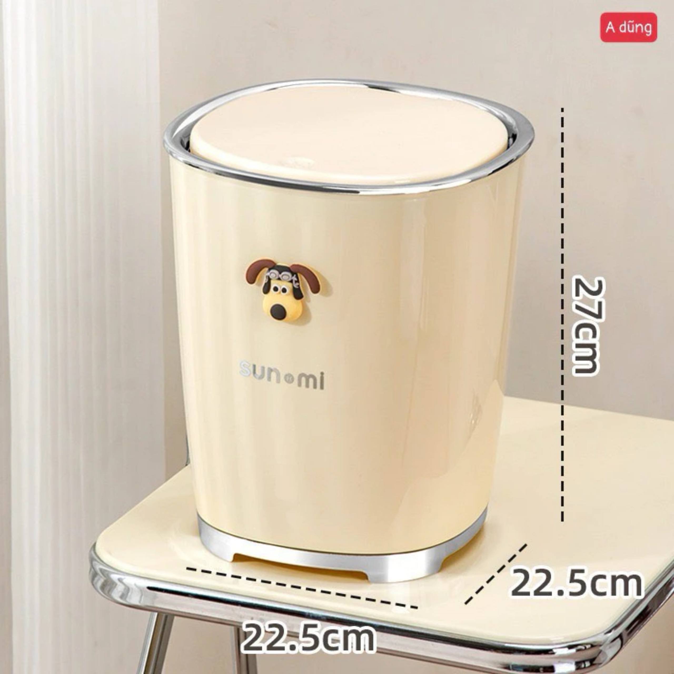 THÙNG ĐỰNG RÁC SUNMI HÌNH CÚN NGỘ NGHĨNH