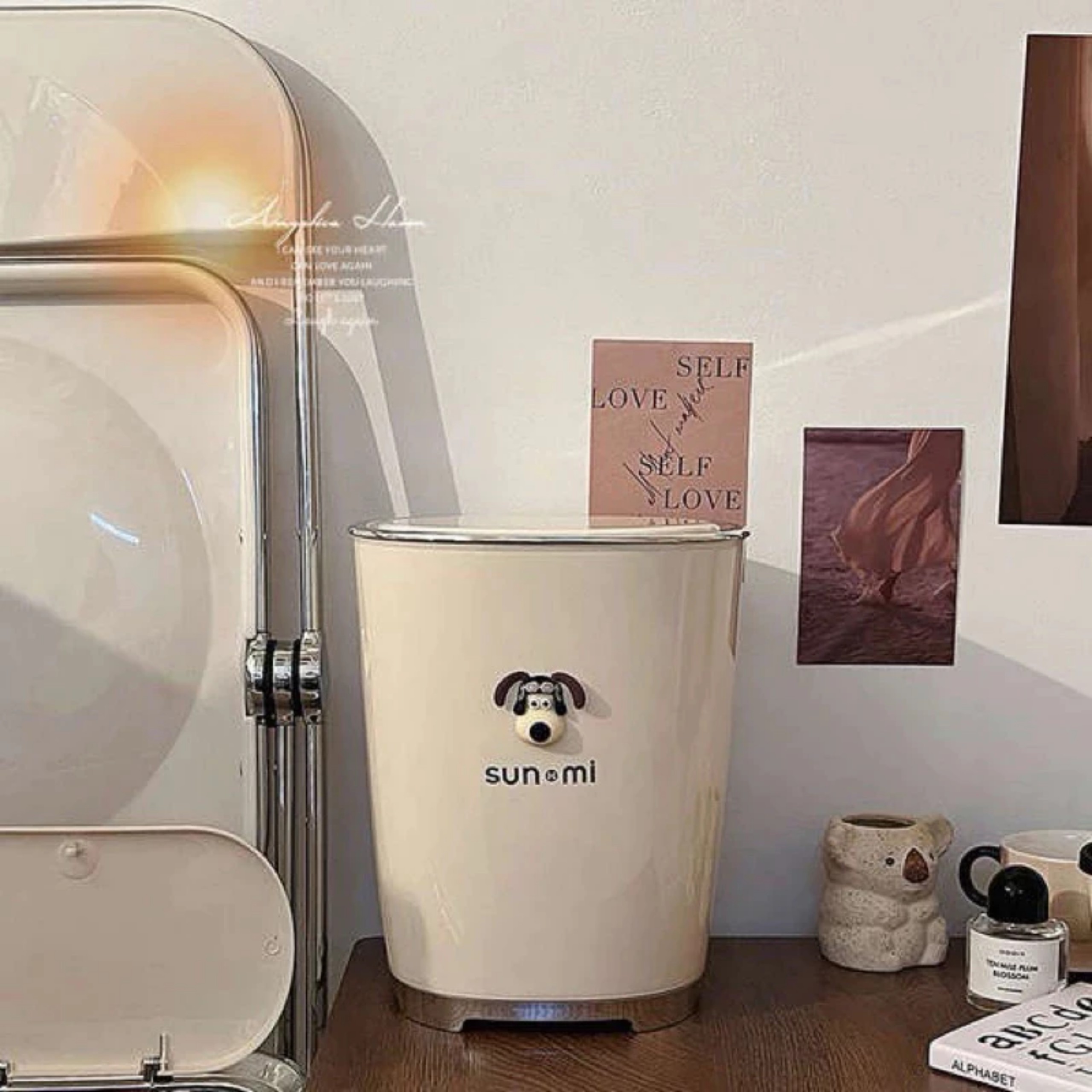 THÙNG ĐỰNG RÁC SUNMI HÌNH CÚN NGỘ NGHĨNH