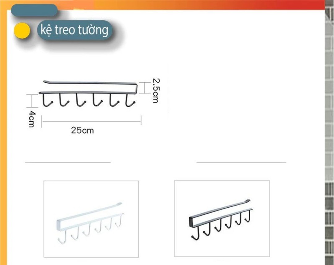 THANH 5 MÓC TREO NGƯỢC ĐỂ ĐỒ