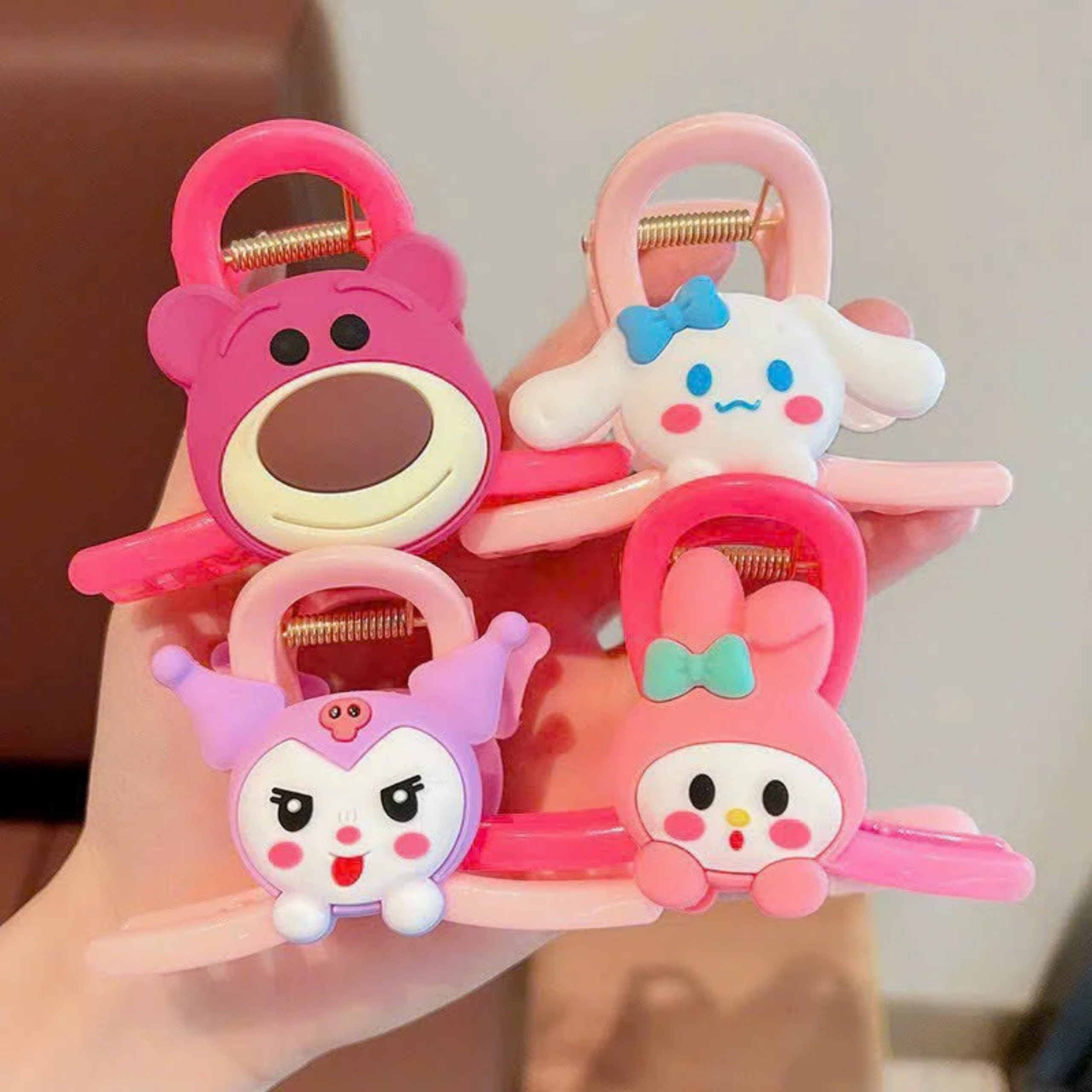 SET 4 KẸP GẮP MÀU HỒNG
