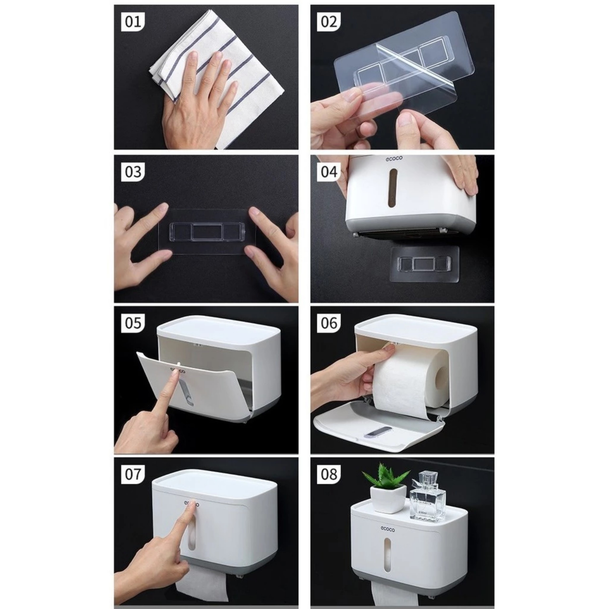 HỘP ĐỰNG GIẤY VỆ SINH ECOCO