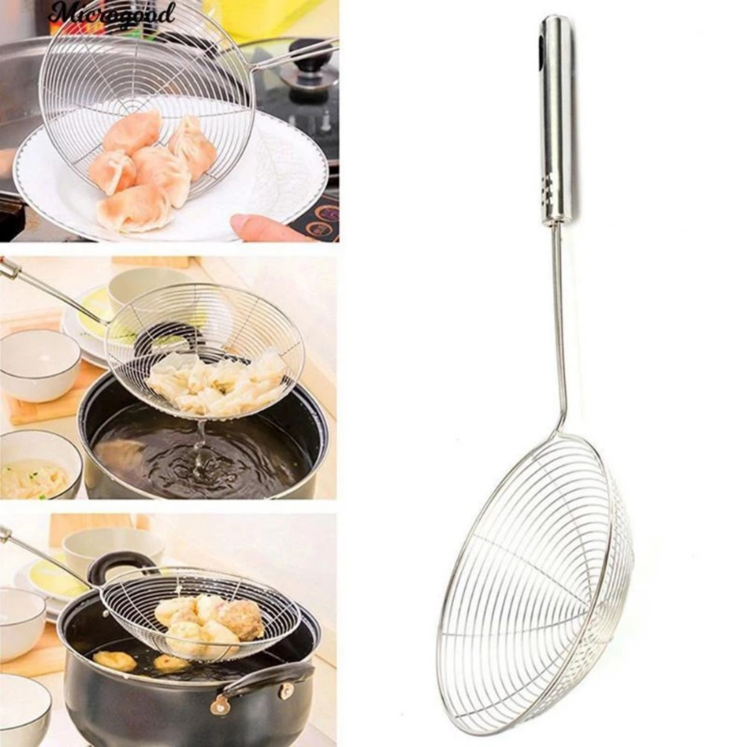 VỢT CHIÊN VỚT RÁO DẦU CÁN INOX 16CM