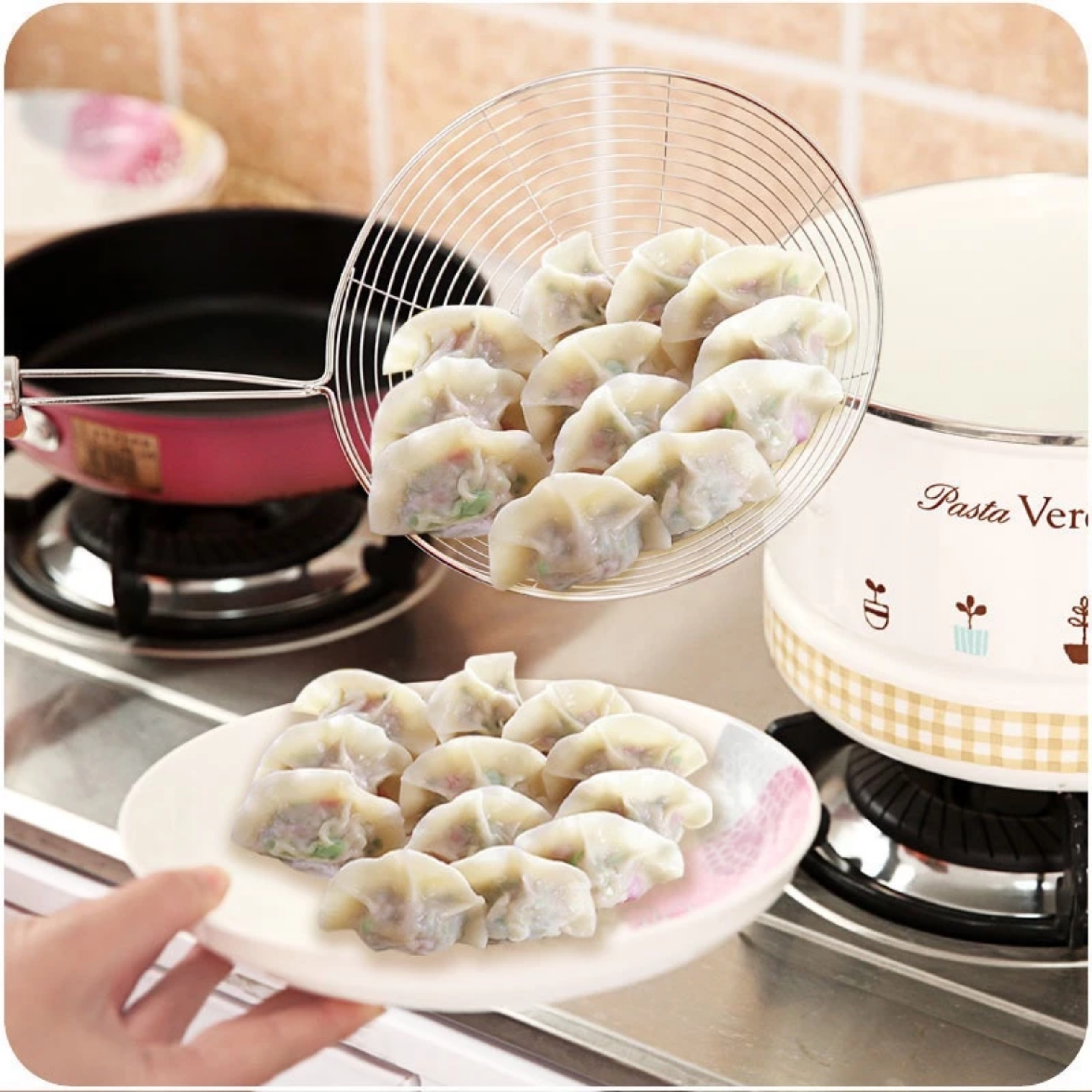 VỢT CHIÊN VỚT RÁO DẦU CÁN INOX 16CM