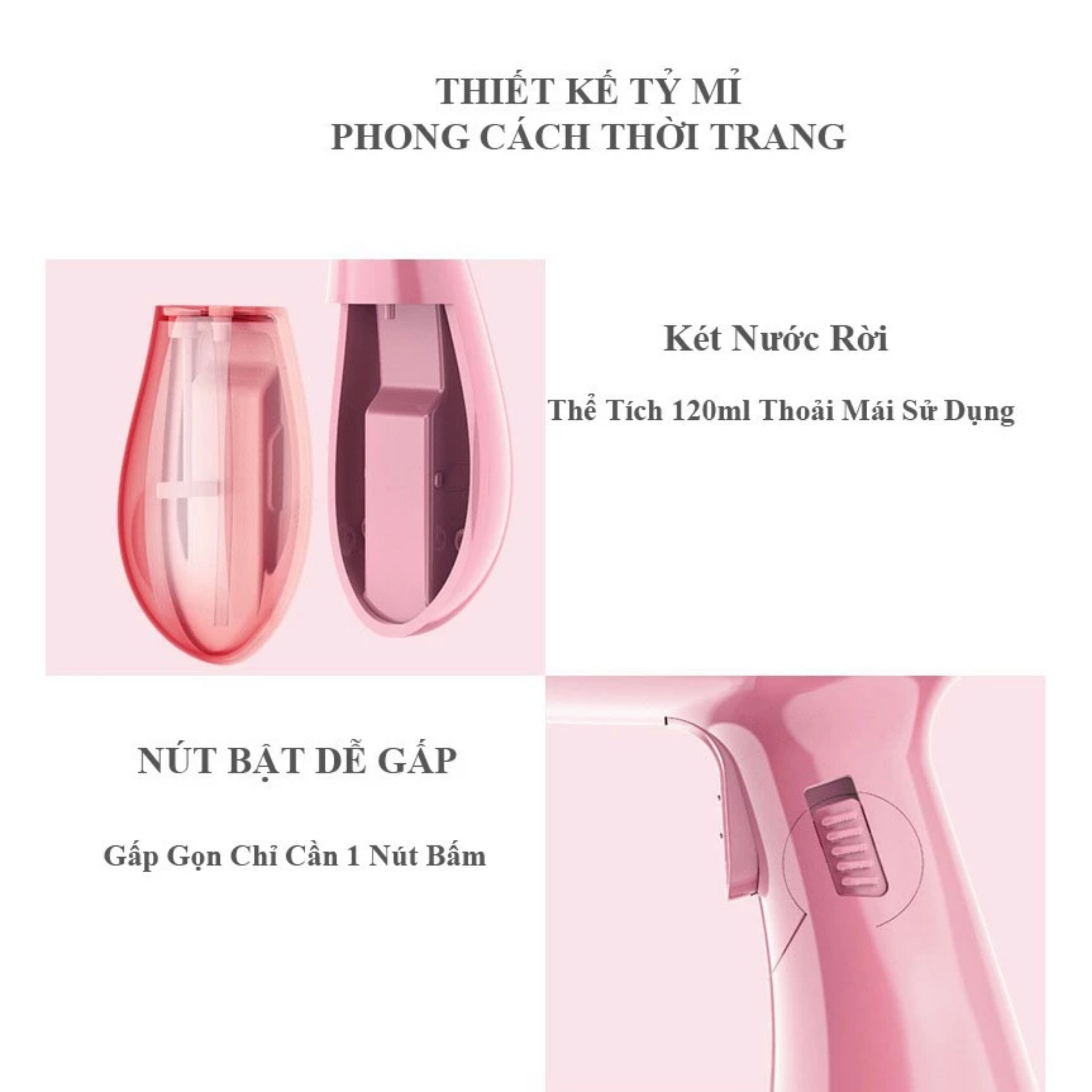 BÀN LÀ HƠI NƯỚC CẦM TAY CÔNG SUẤT 1500W