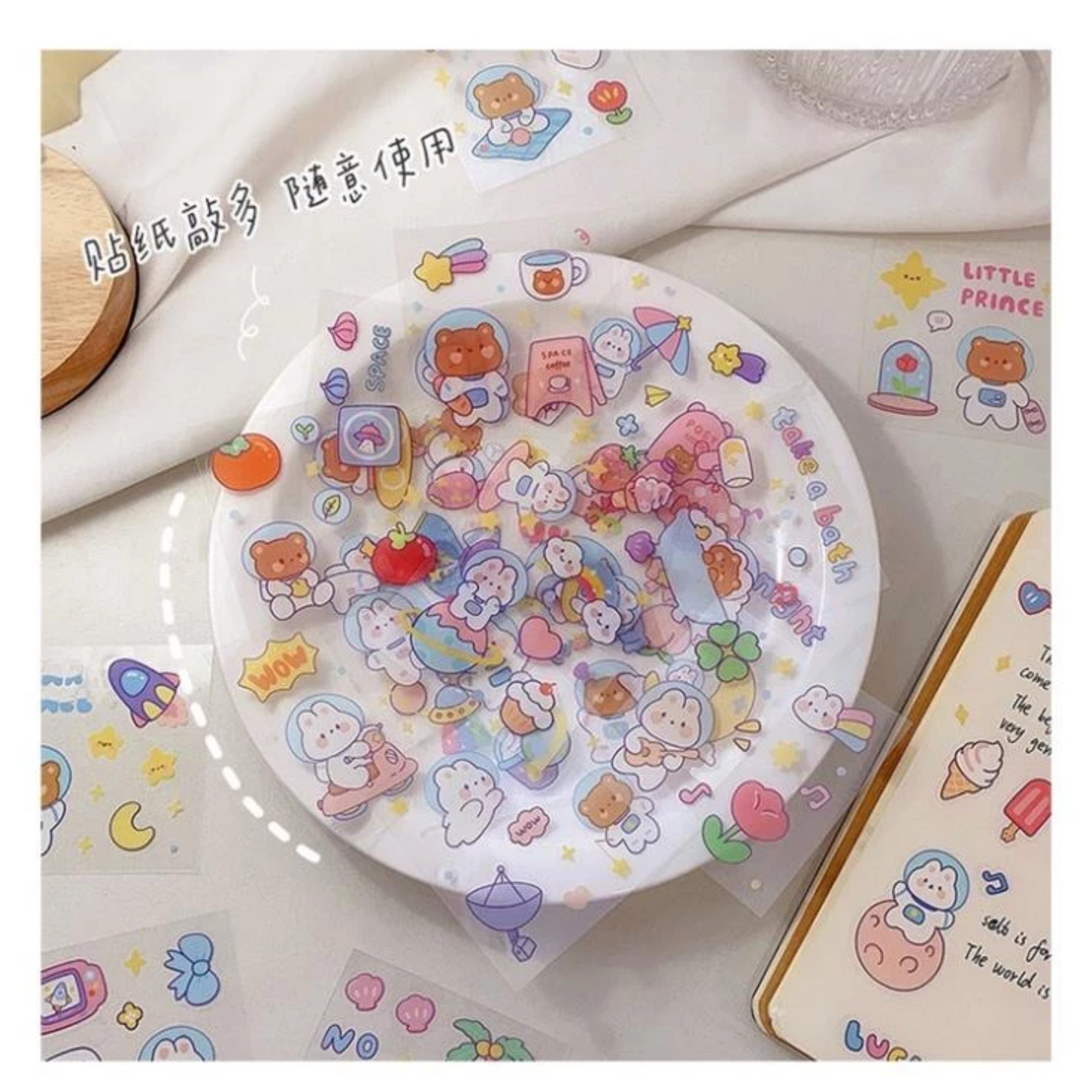 SET 100 STICKER DỄ THƯƠNG KHÔNG THẤM NƯỚC