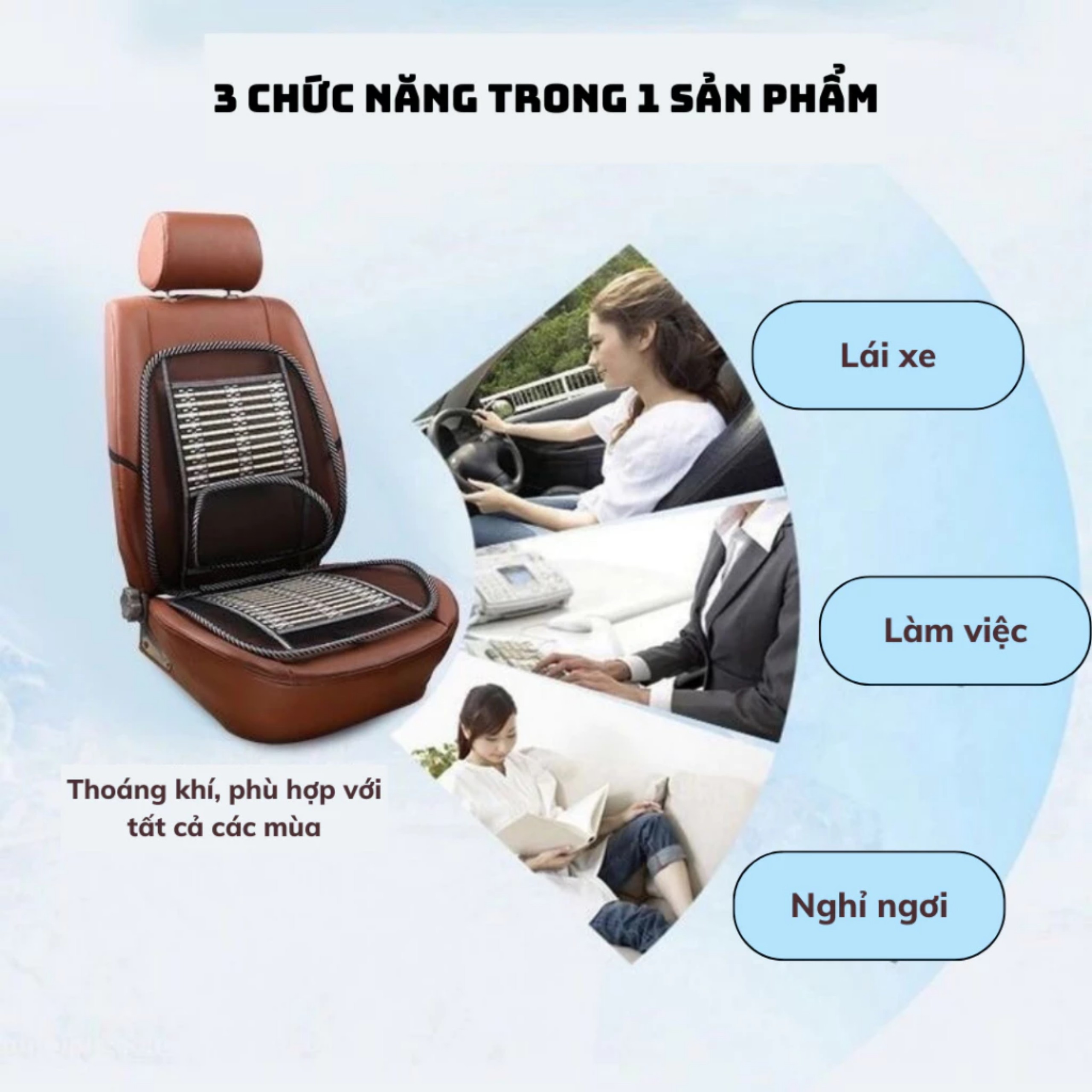BỘ LÓT GHẾ TỰA LƯNG OTO LƯỚI TRÚC