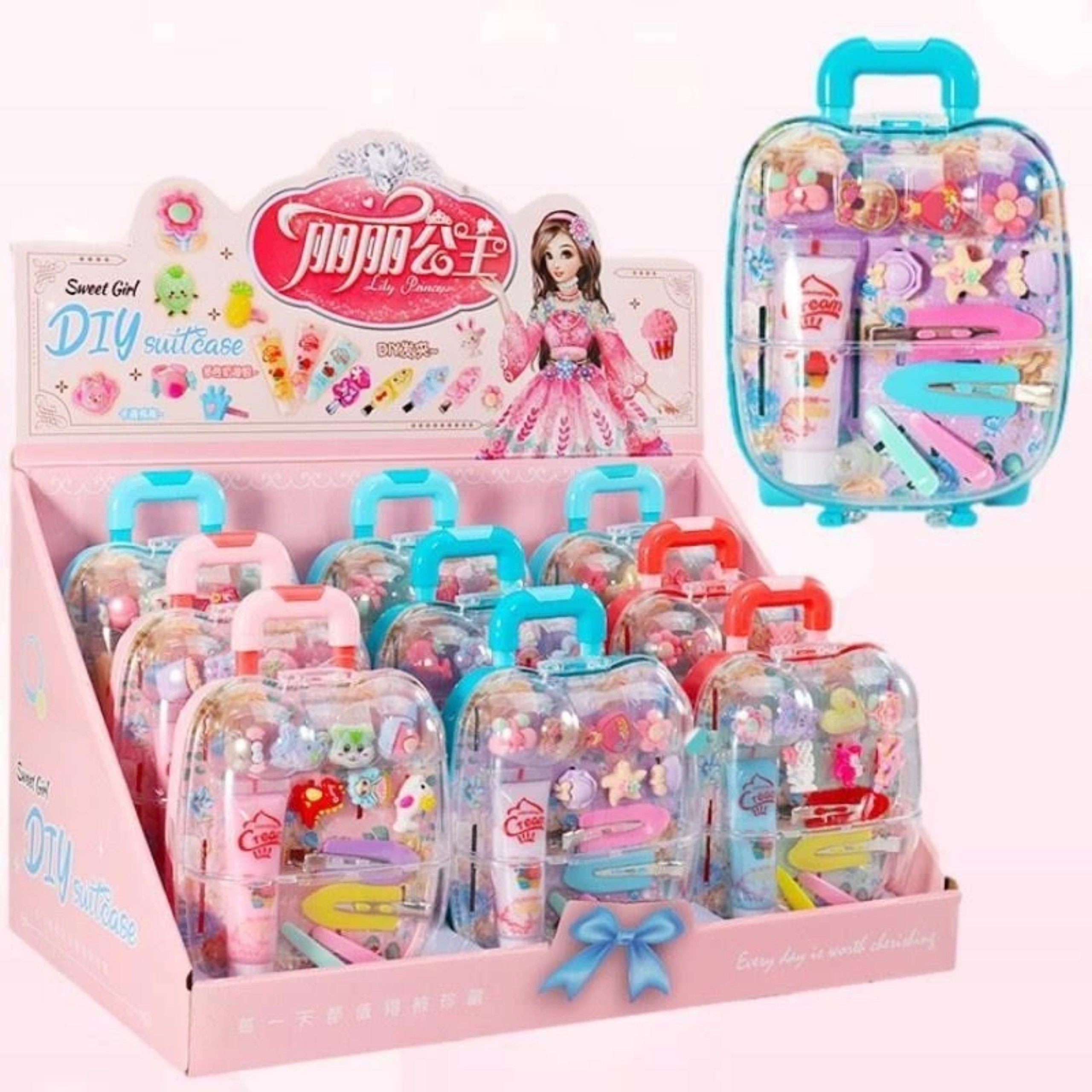 SET VALI MINI ĐỰNG ĐỒ CHƠI TỰ LÀM KẸP TÓC